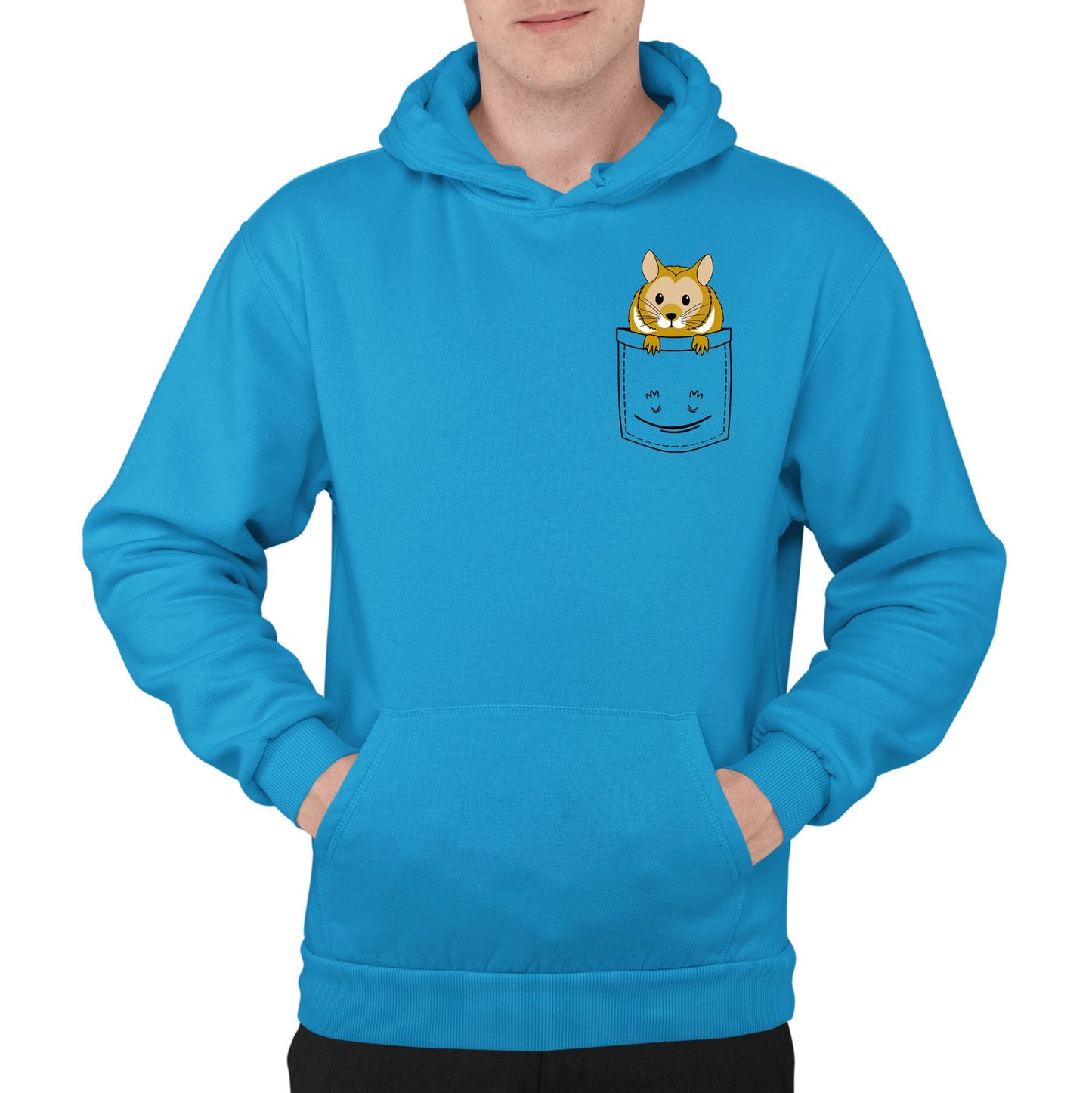 Hamster Pocket Print Mens Pullover Hoodie
