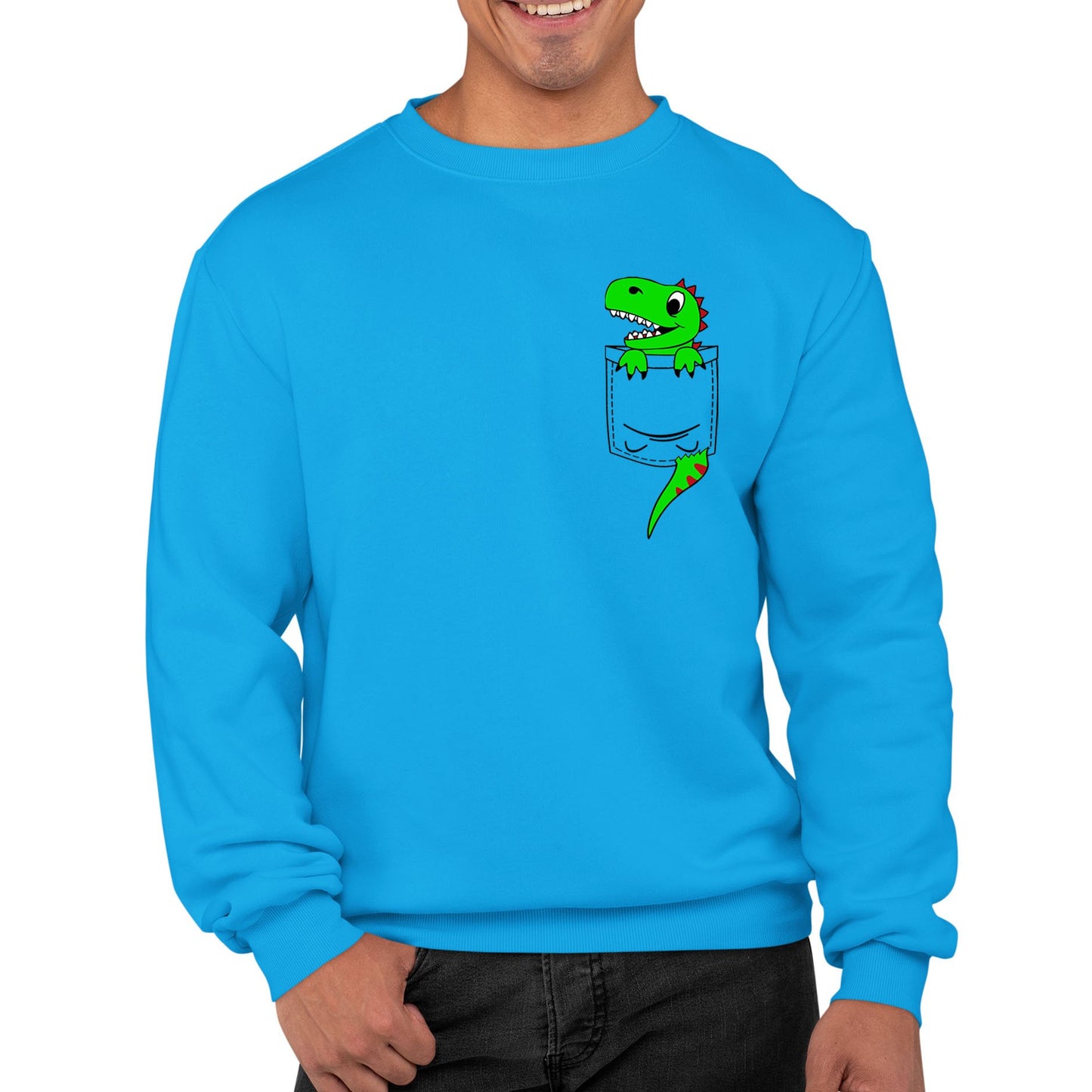 Dinosaur Pocket Print Mens Sweatshirt