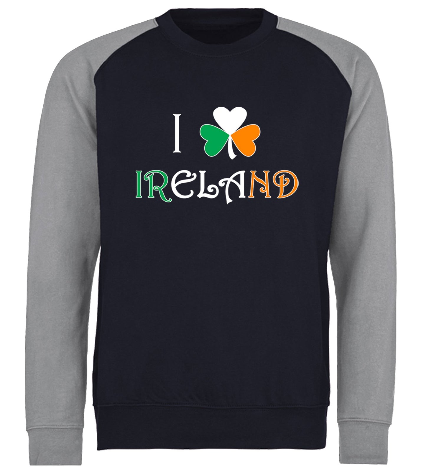 I Love Ireland Baseball Sweatshirt