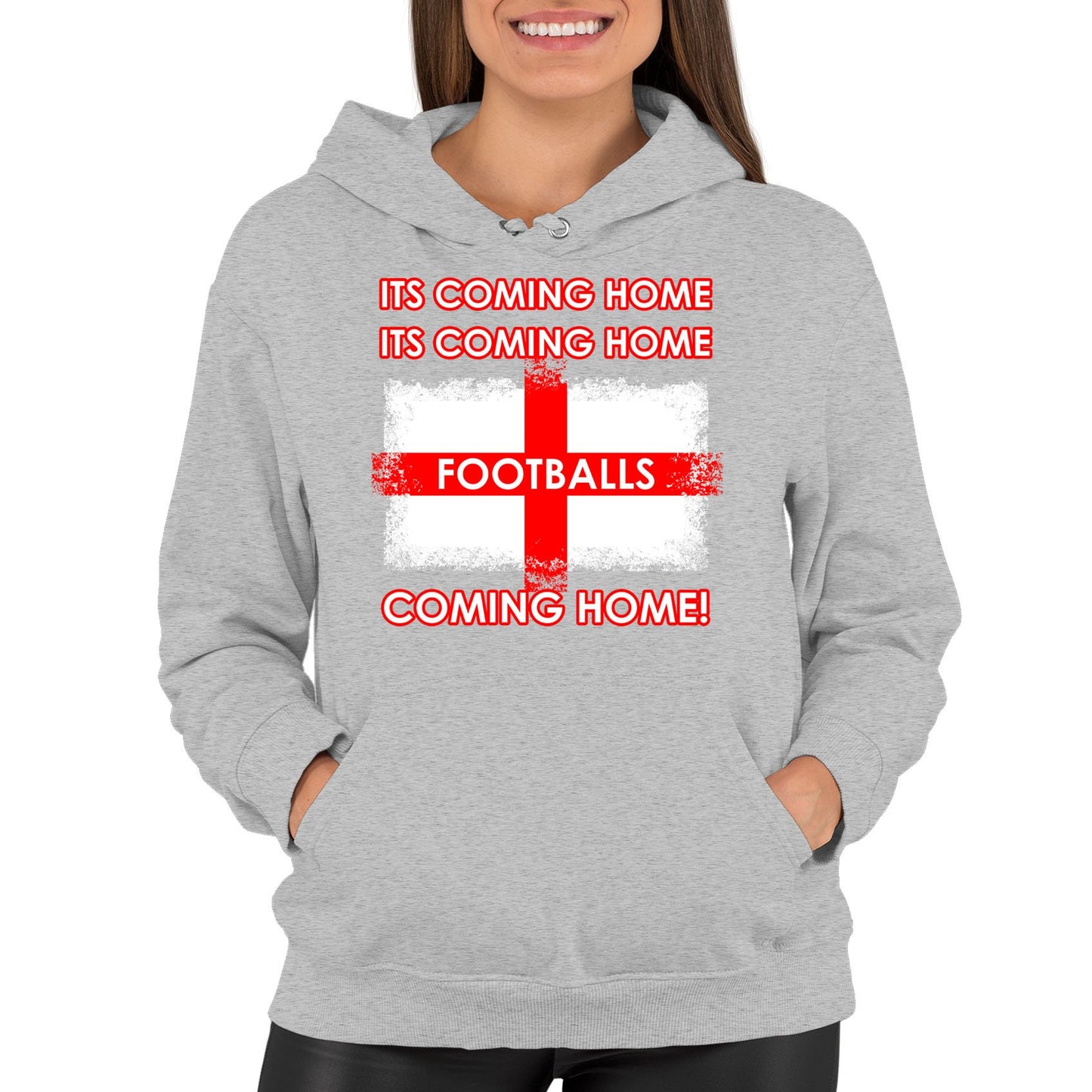 Footballs Coming Home England Supporter Womens Pullover Hoodie