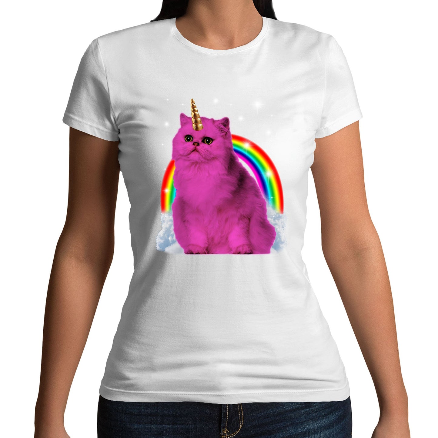 Unicorn Cat Womens T-shirt