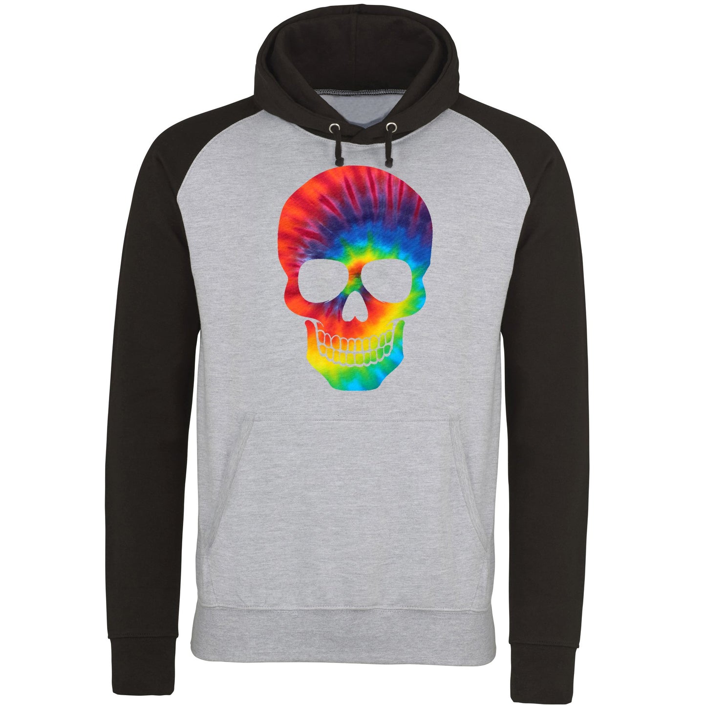 Tie Dye Skull Baseball Hoodie