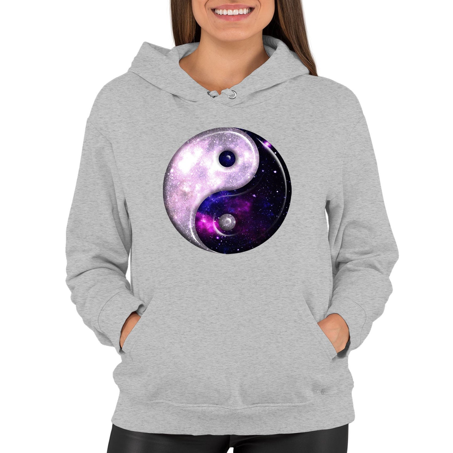 Galaxy Yin Yang Spiritual Womens Pullover Hoodie