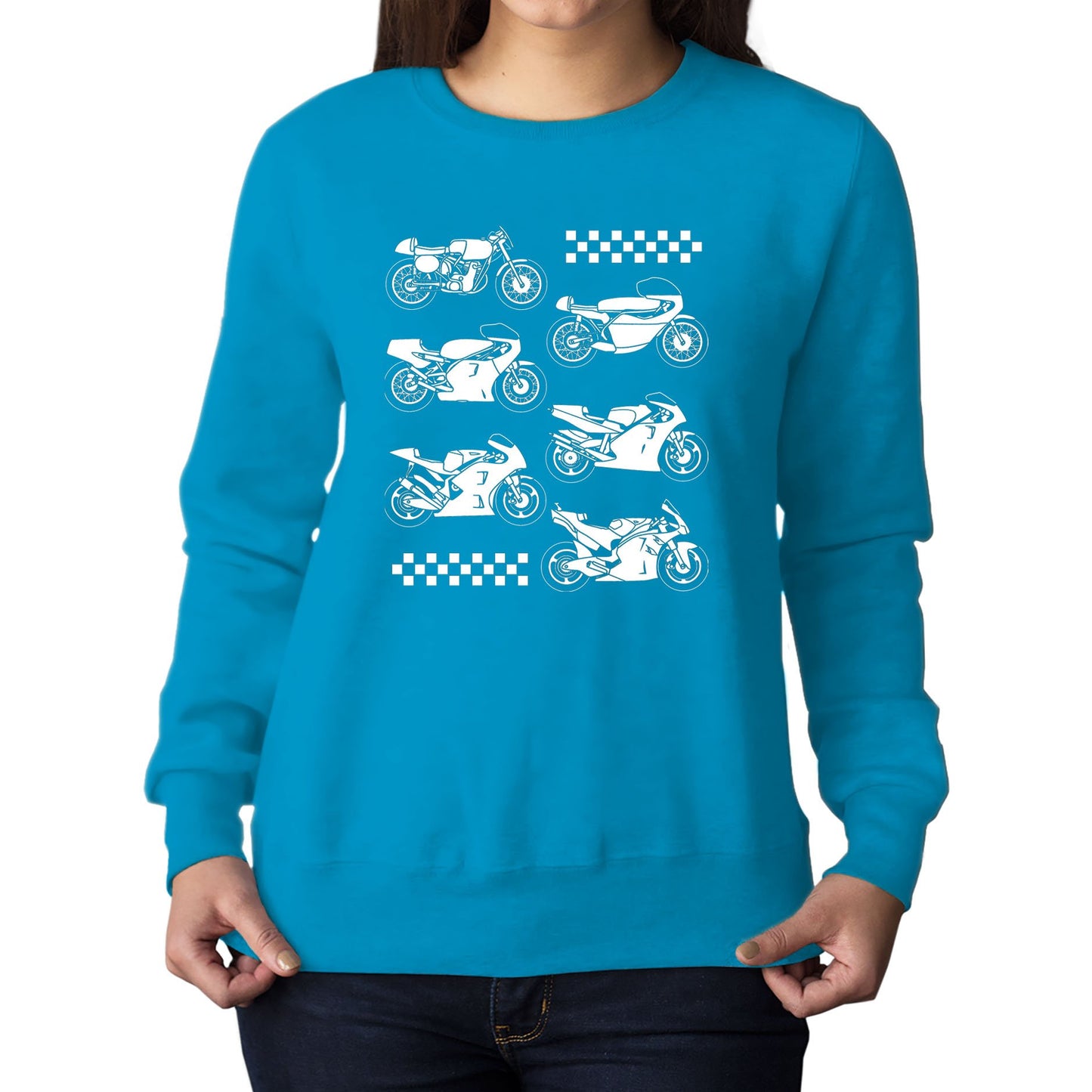 Evolution Of The GP Motorbike Womens Sweatshirt