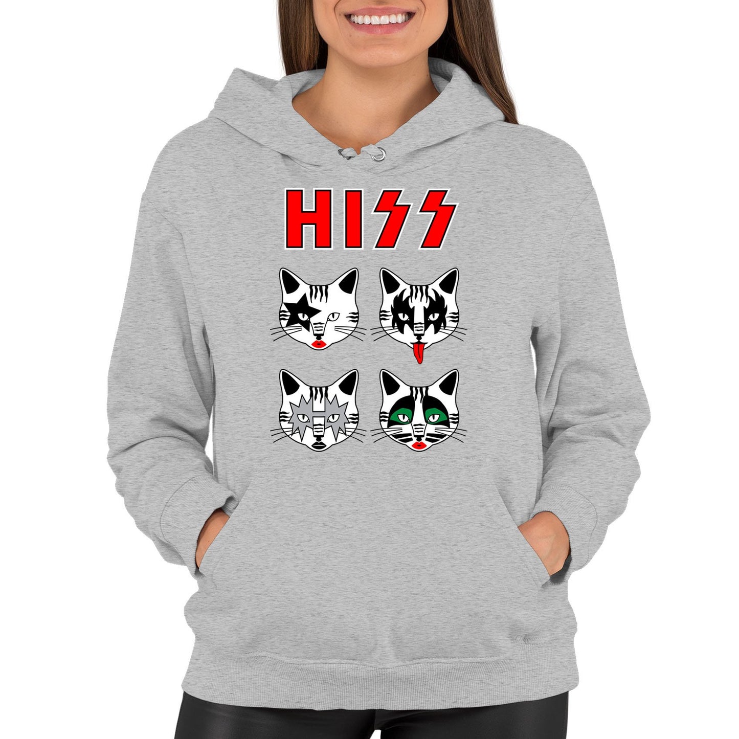 Hiss Cats Kiss Parody Womens Pullover Hoodie