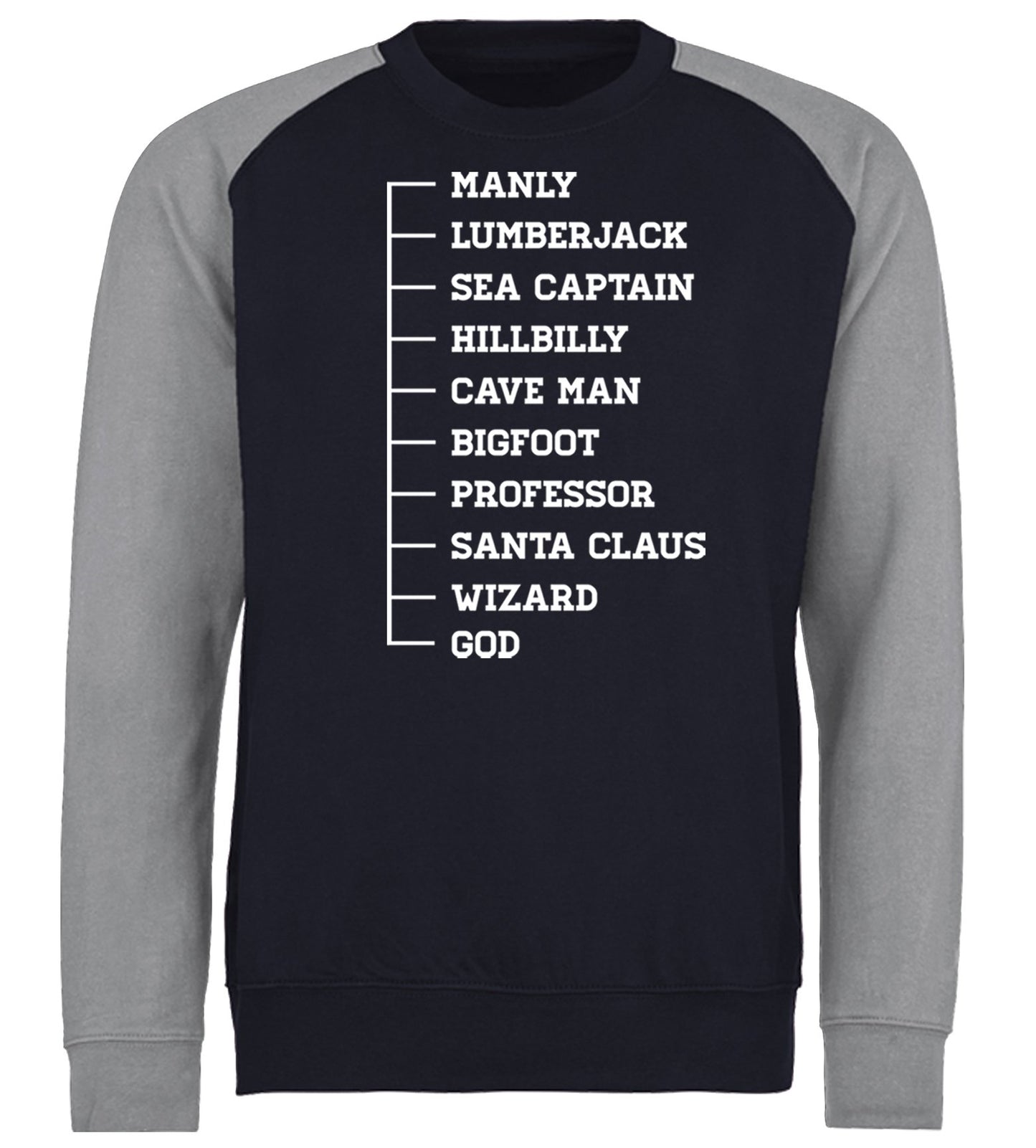Beard Scale Ruler Baseball Sweatshirt