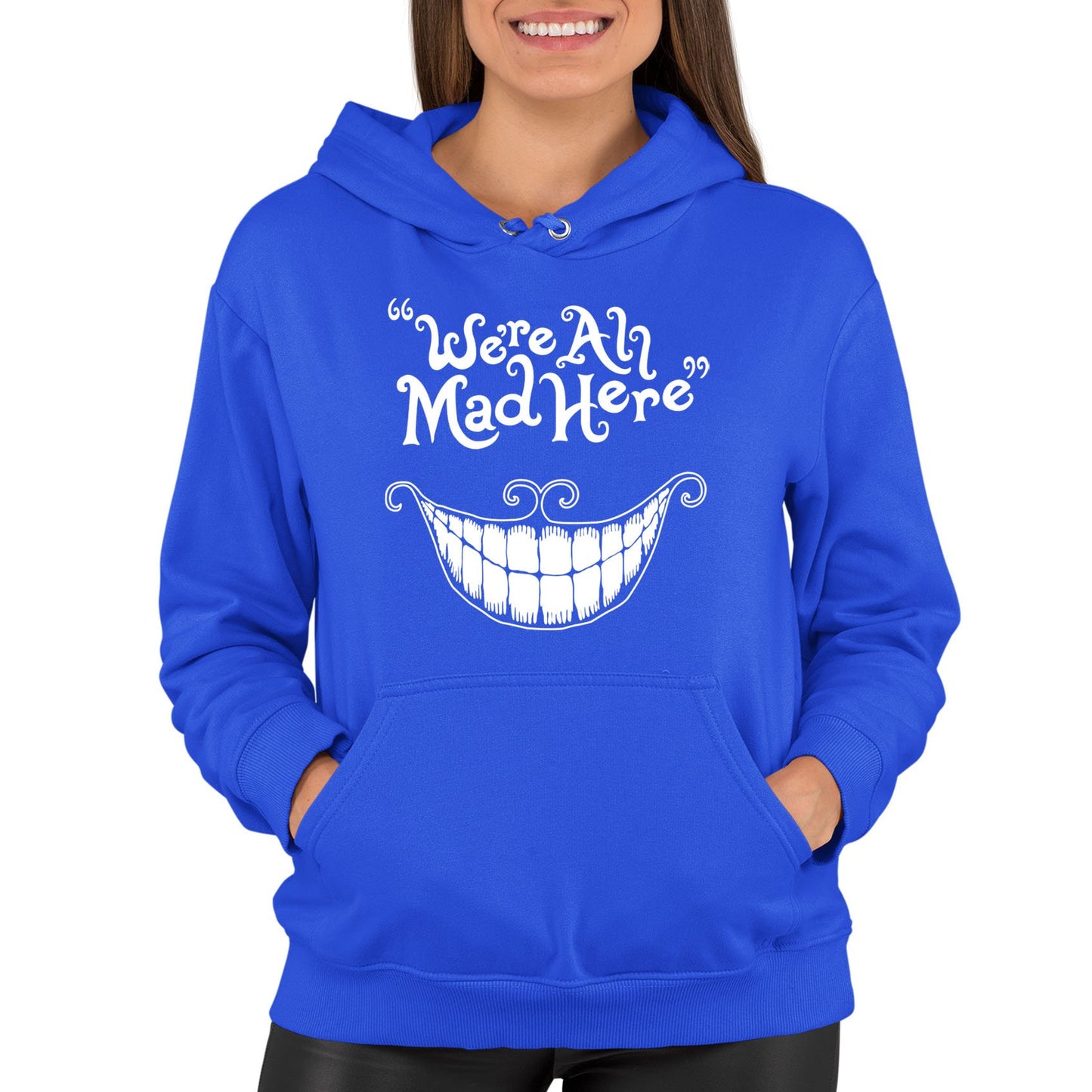 We're All Mad Here Womens Pullover Hoodie