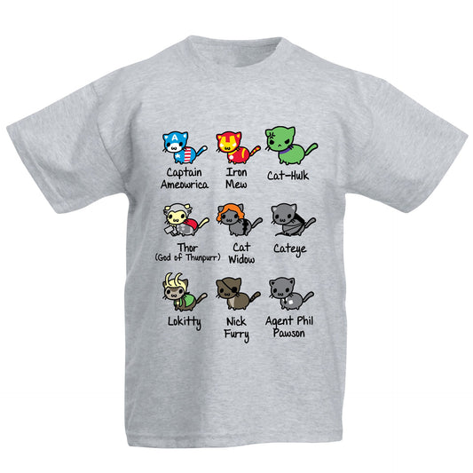 Cat Avengers Parody Kids T-shirt