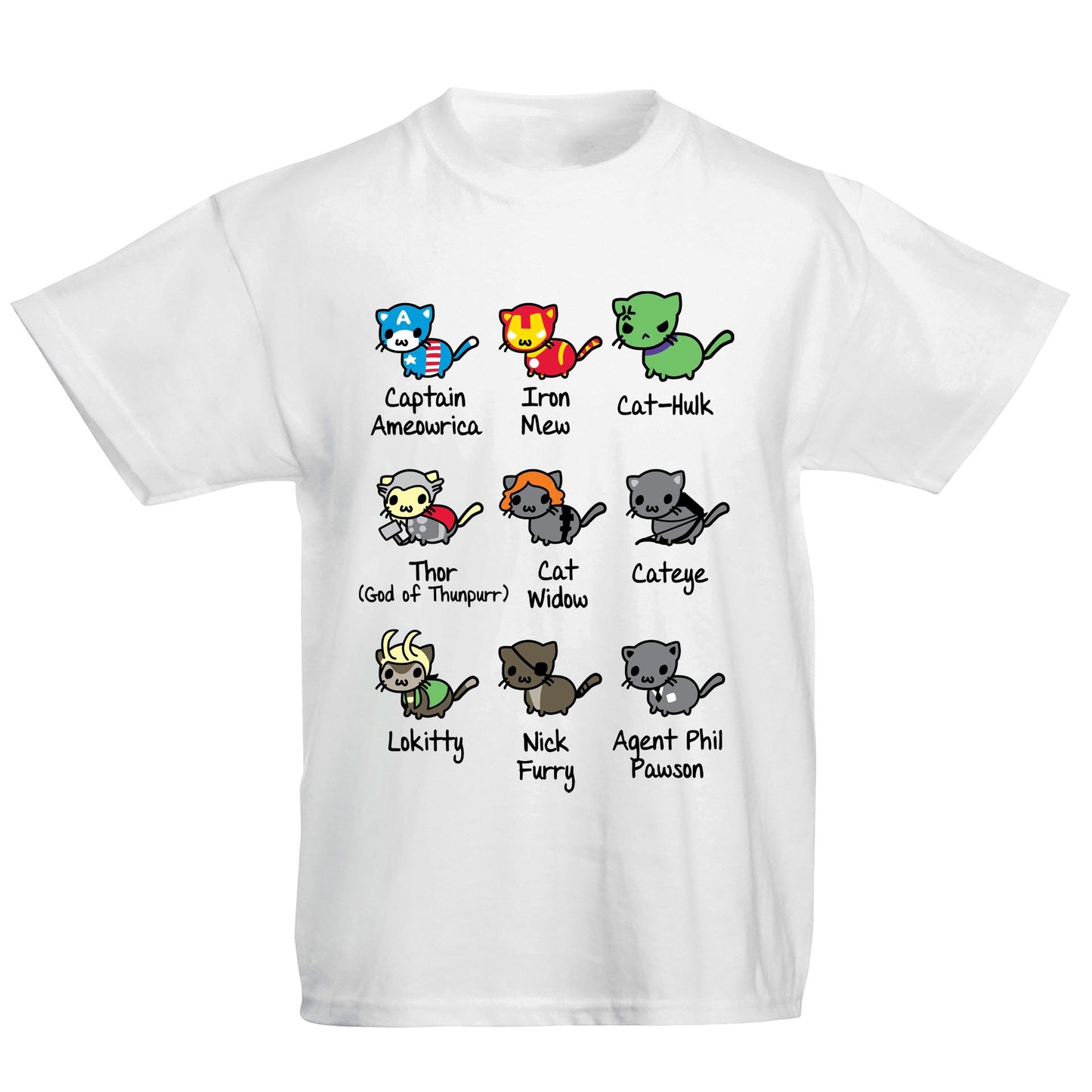 Cat Avengers Parody Kids T-shirt