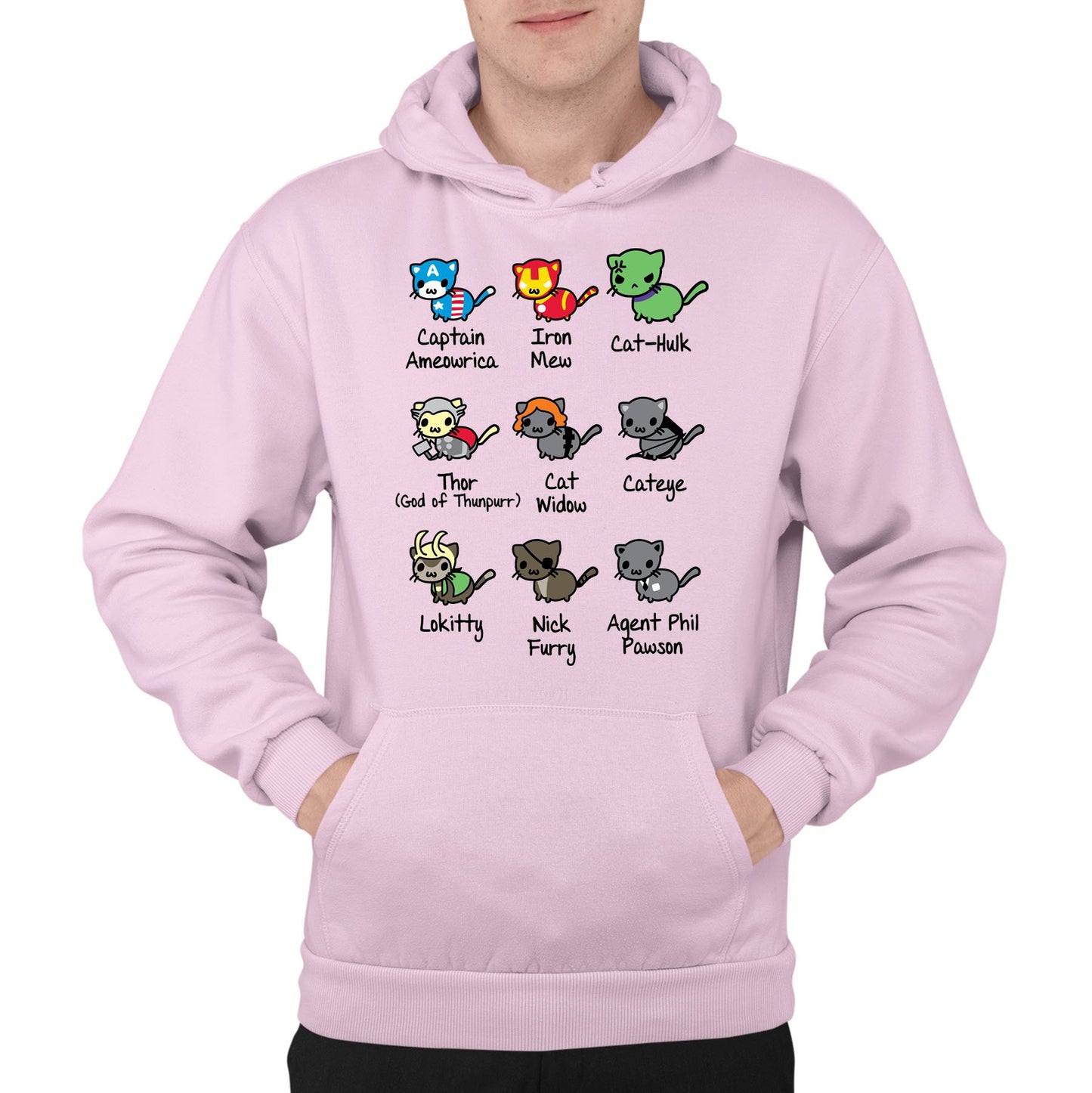 Cat Avengers Parody Mens Pullover Hoodie