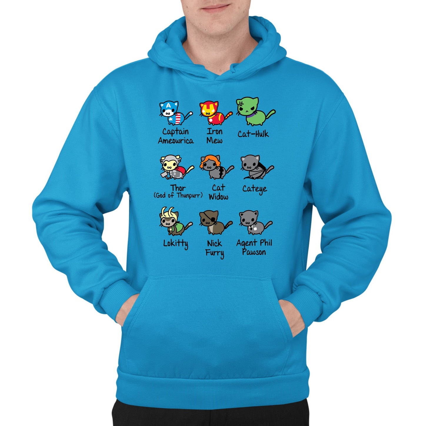 Cat Avengers Parody Mens Pullover Hoodie