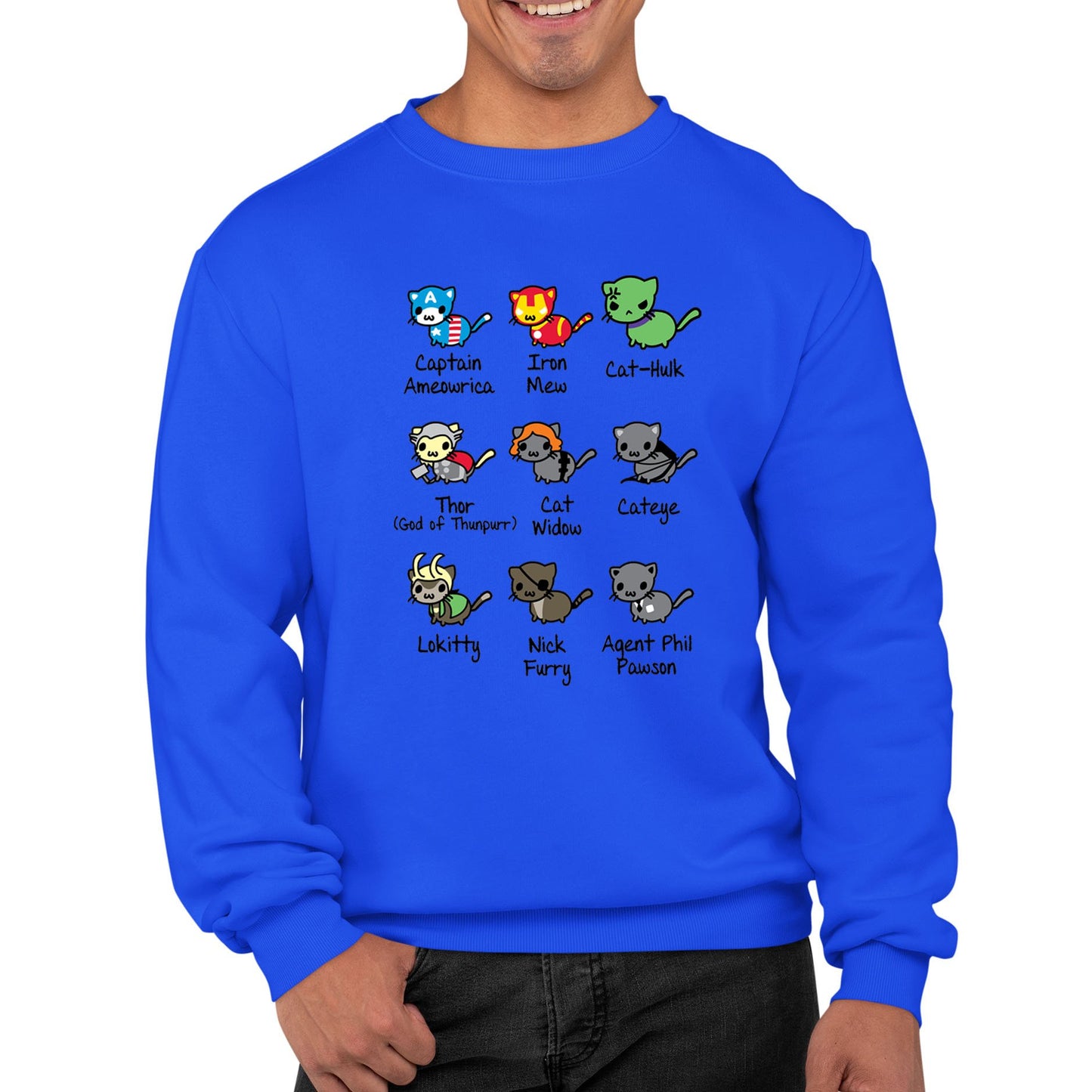 Cat Avengers Parody Mens Sweatshirt