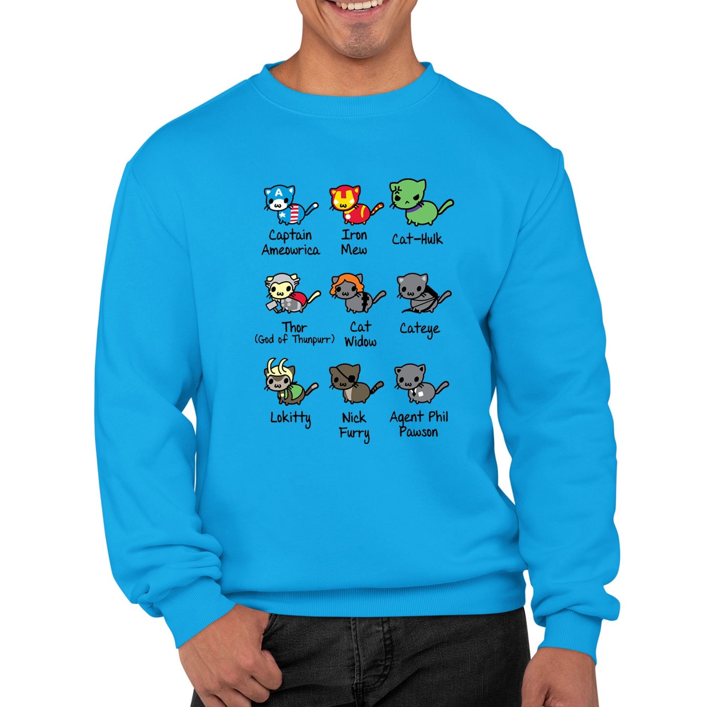 Cat Avengers Parody Mens Sweatshirt