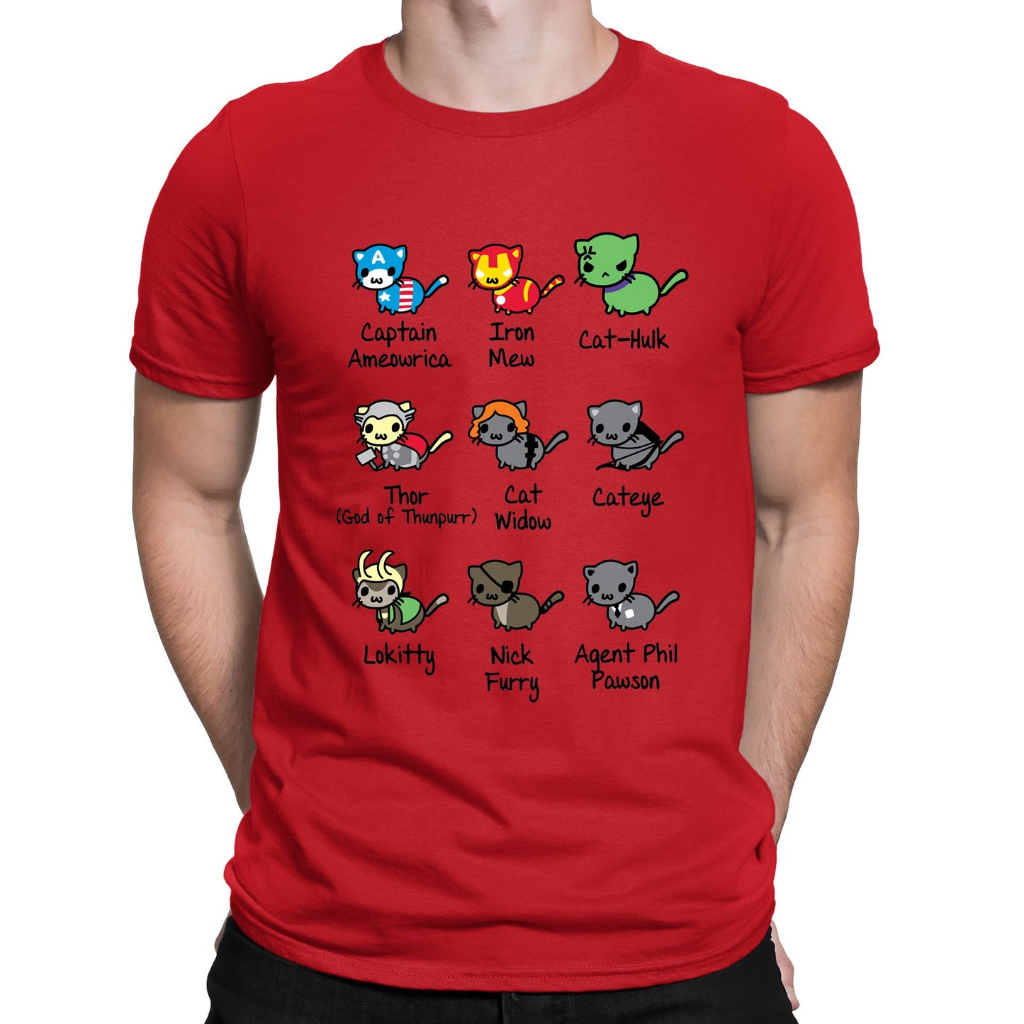 Cat Avengers Parody Mens T-shirt