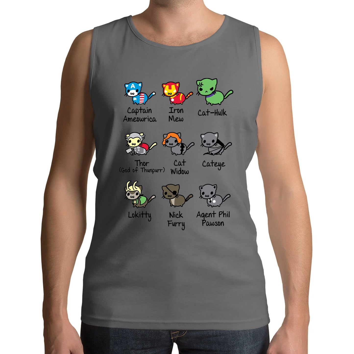 Cat Avengers Parody Mens Vest