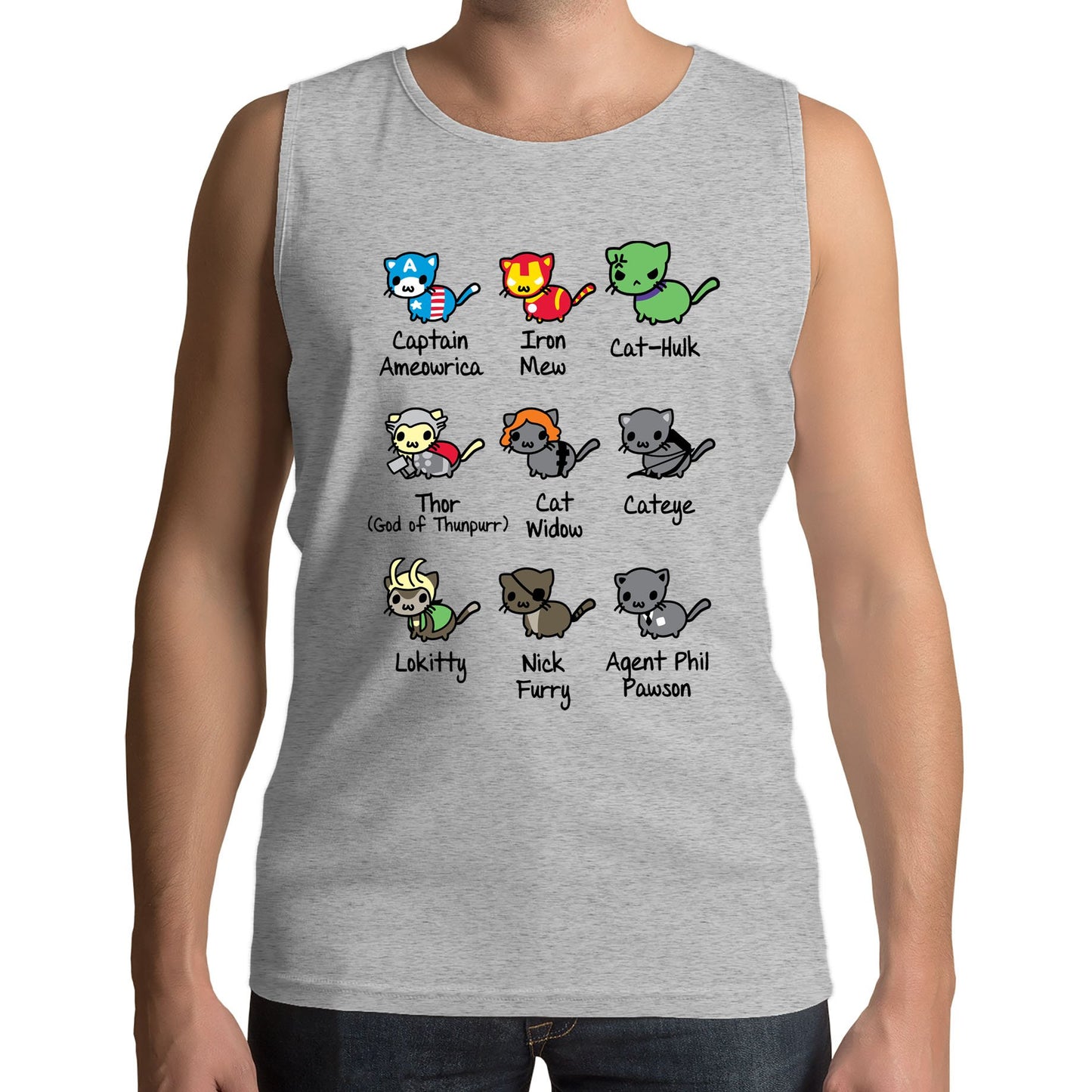 Cat Avengers Parody Mens Vest