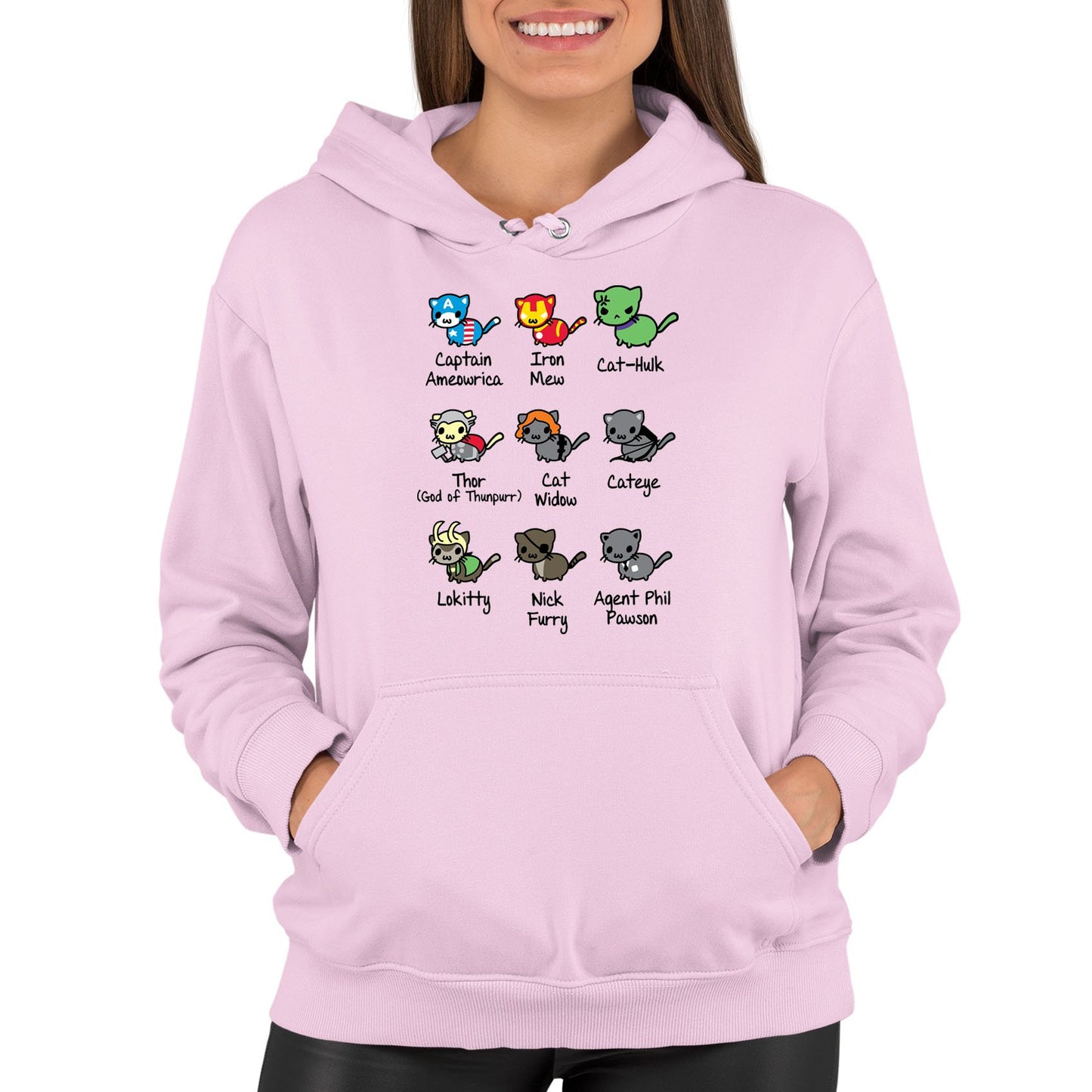 Cat Avengers Parody Womens Pullover Hoodie