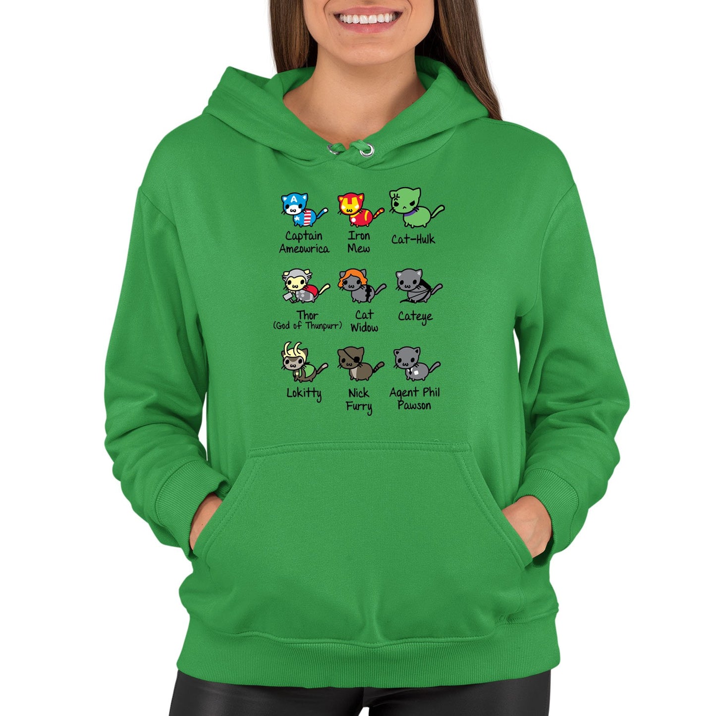 Cat Avengers Parody Womens Pullover Hoodie