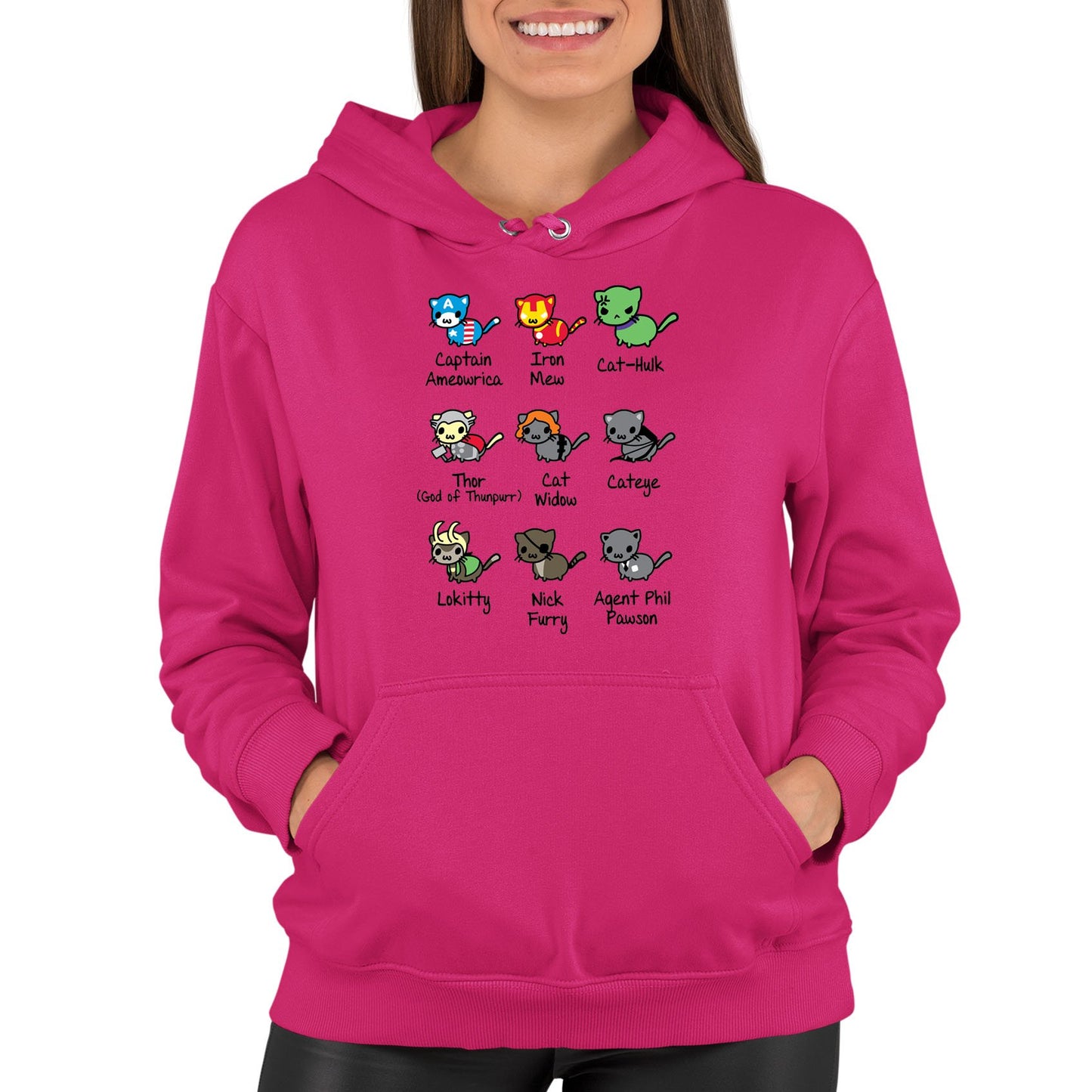 Cat Avengers Parody Womens Pullover Hoodie