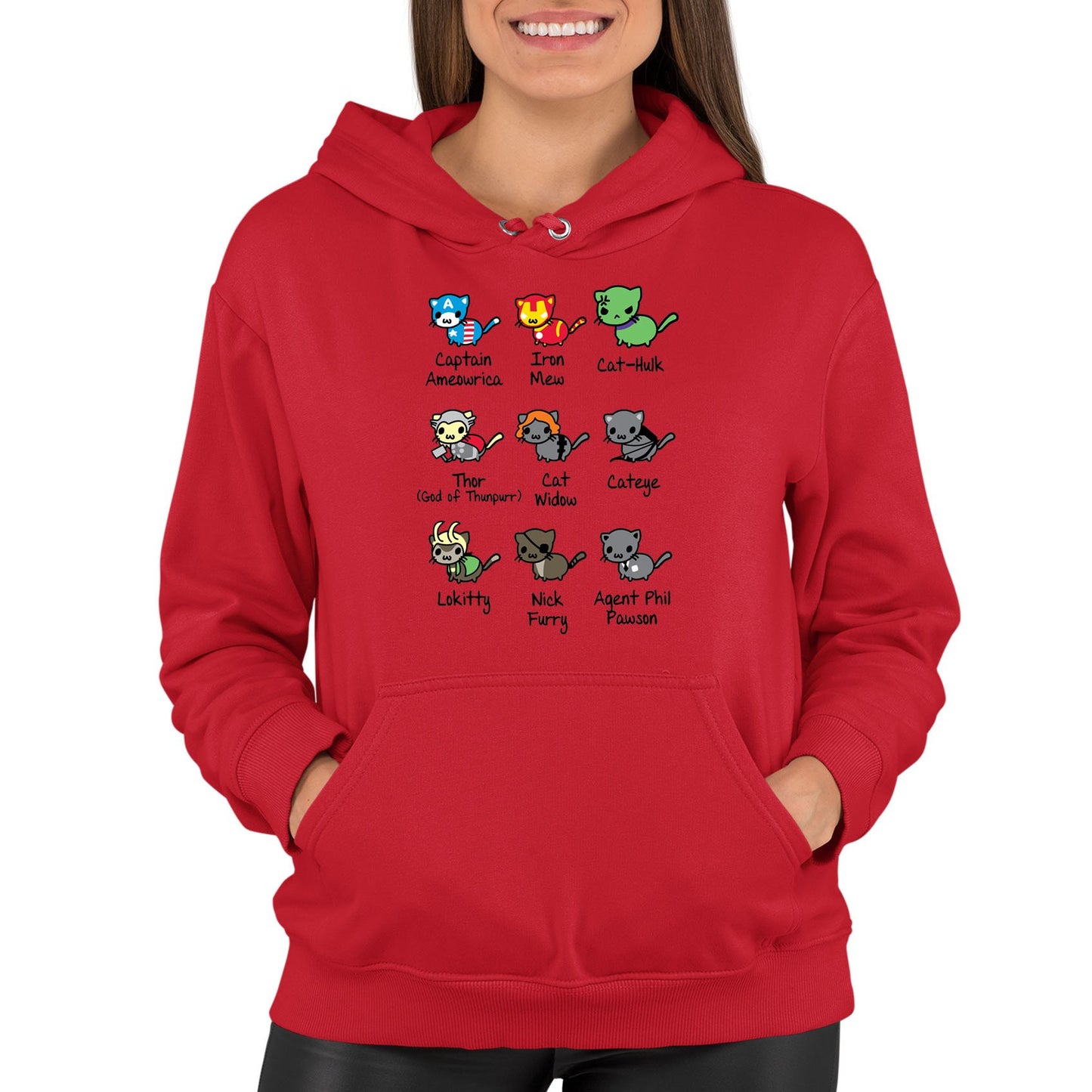 Cat Avengers Parody Womens Pullover Hoodie