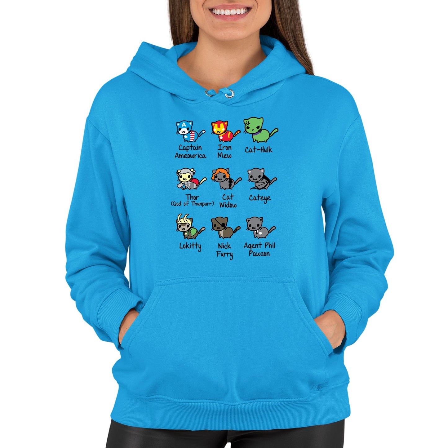 Cat Avengers Parody Womens Pullover Hoodie