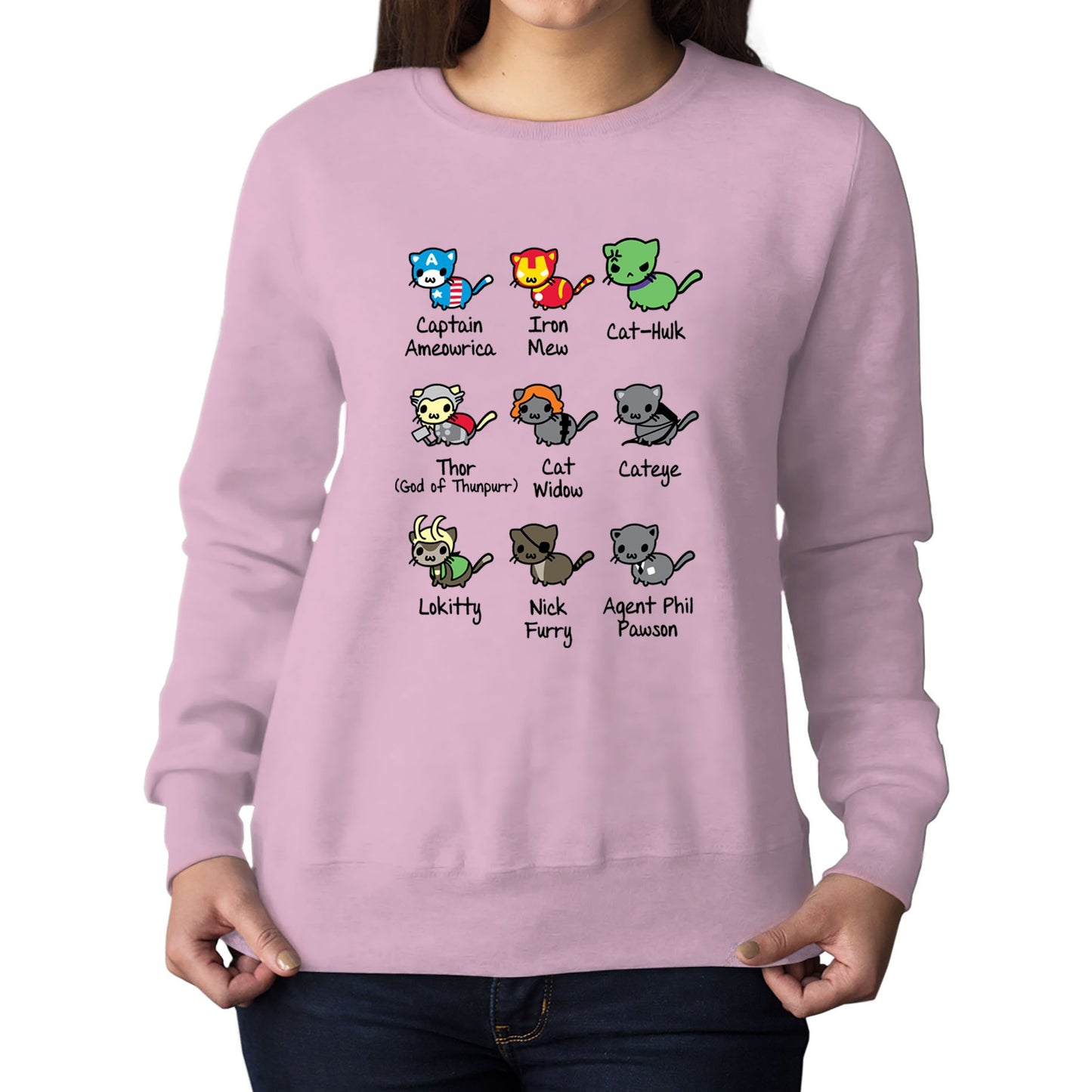 Cat Avengers Parody Womens Sweatshirt