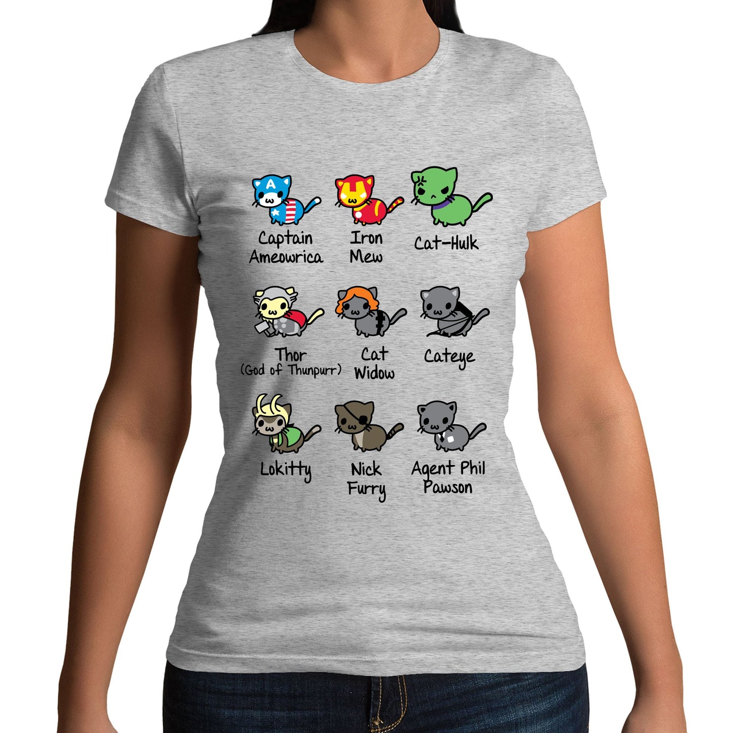 Cat Avengers Parody Womens T-shirt