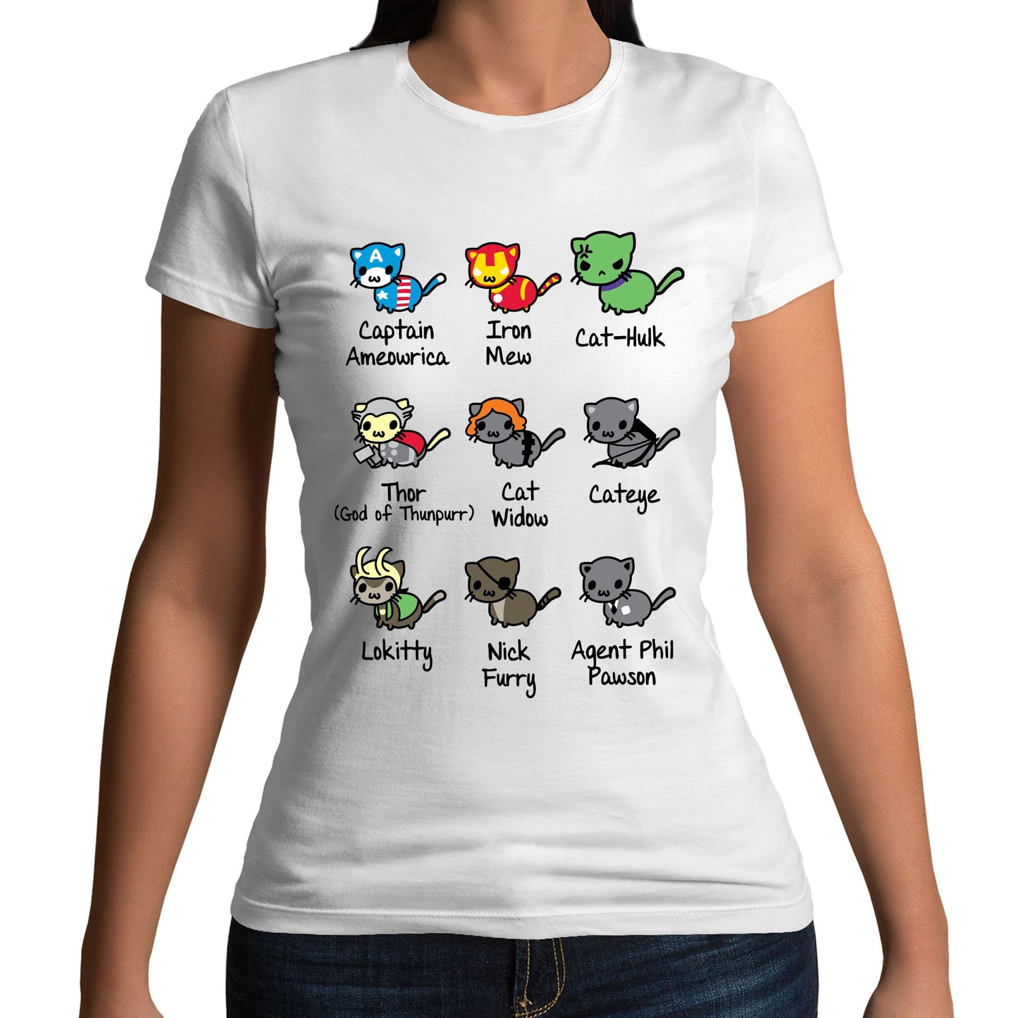 Cat Avengers Parody Womens T-shirt