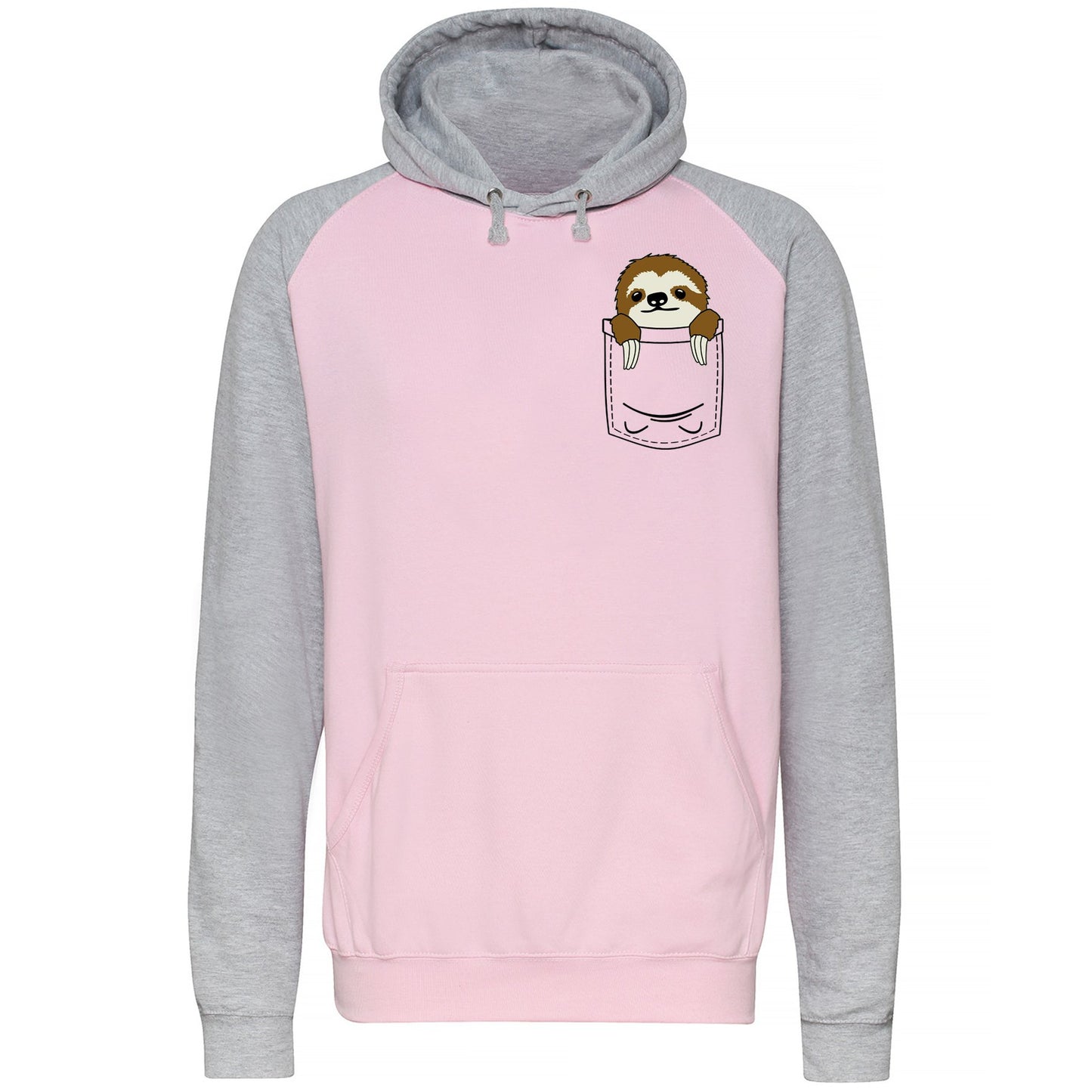 Sloth Pocket Print Baseball Hoodie