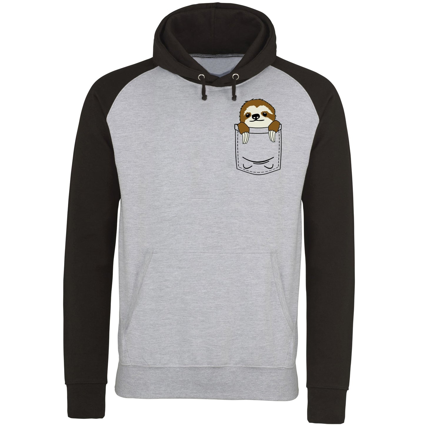 Sloth Pocket Print Baseball Hoodie