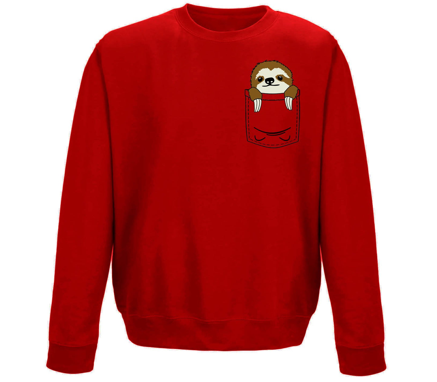 Sloth Pocket Print Childrens Sweatshirt