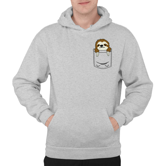 Sloth Pocket Print Mens Pullover Hoodie