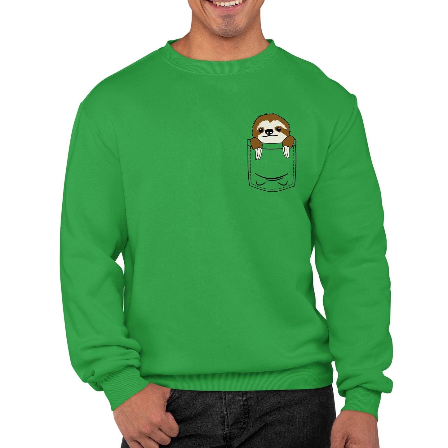 Sloth Pocket Print Mens Sweatshirt