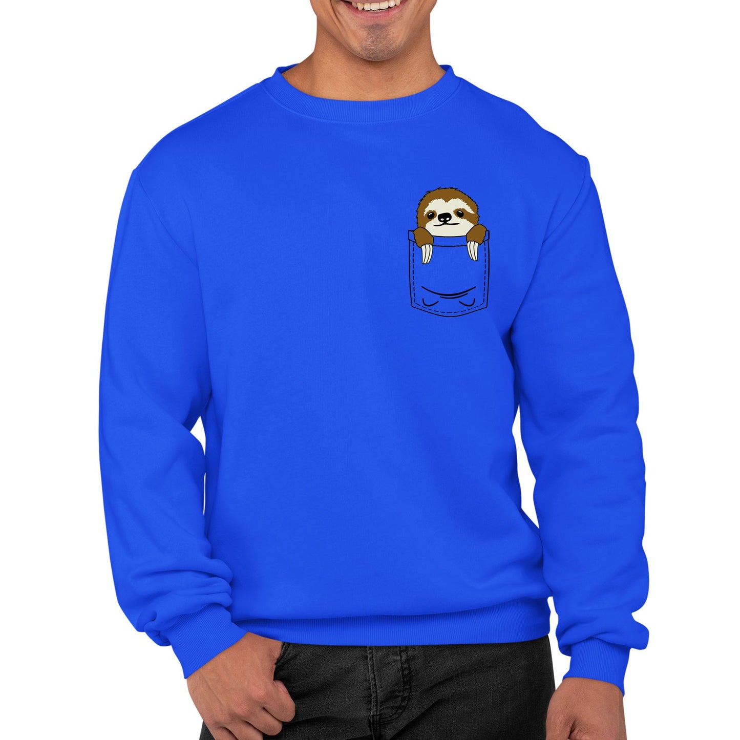 Sloth Pocket Print Mens Sweatshirt