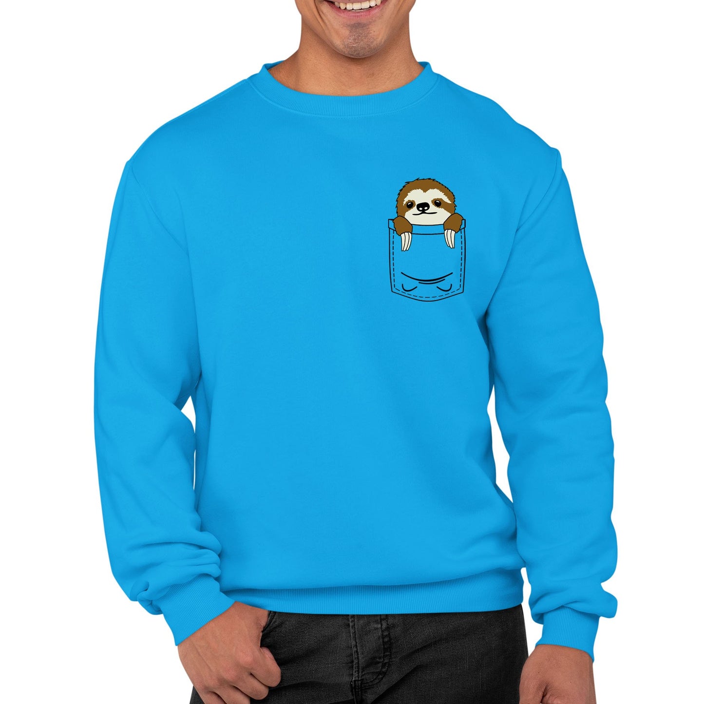 Sloth Pocket Print Mens Sweatshirt