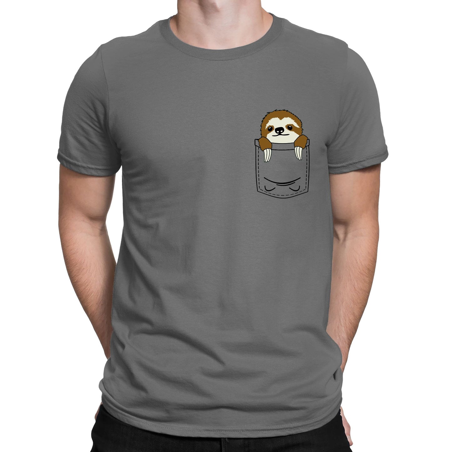 Sloth Pocket Print Mens T-shirt