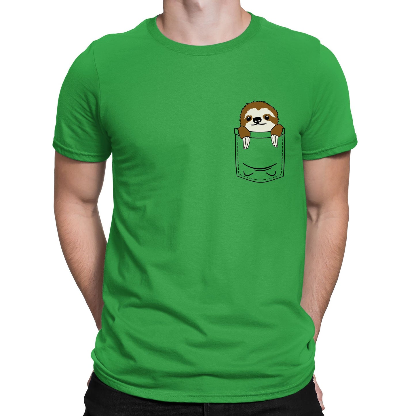 Sloth Pocket Print Mens T-shirt