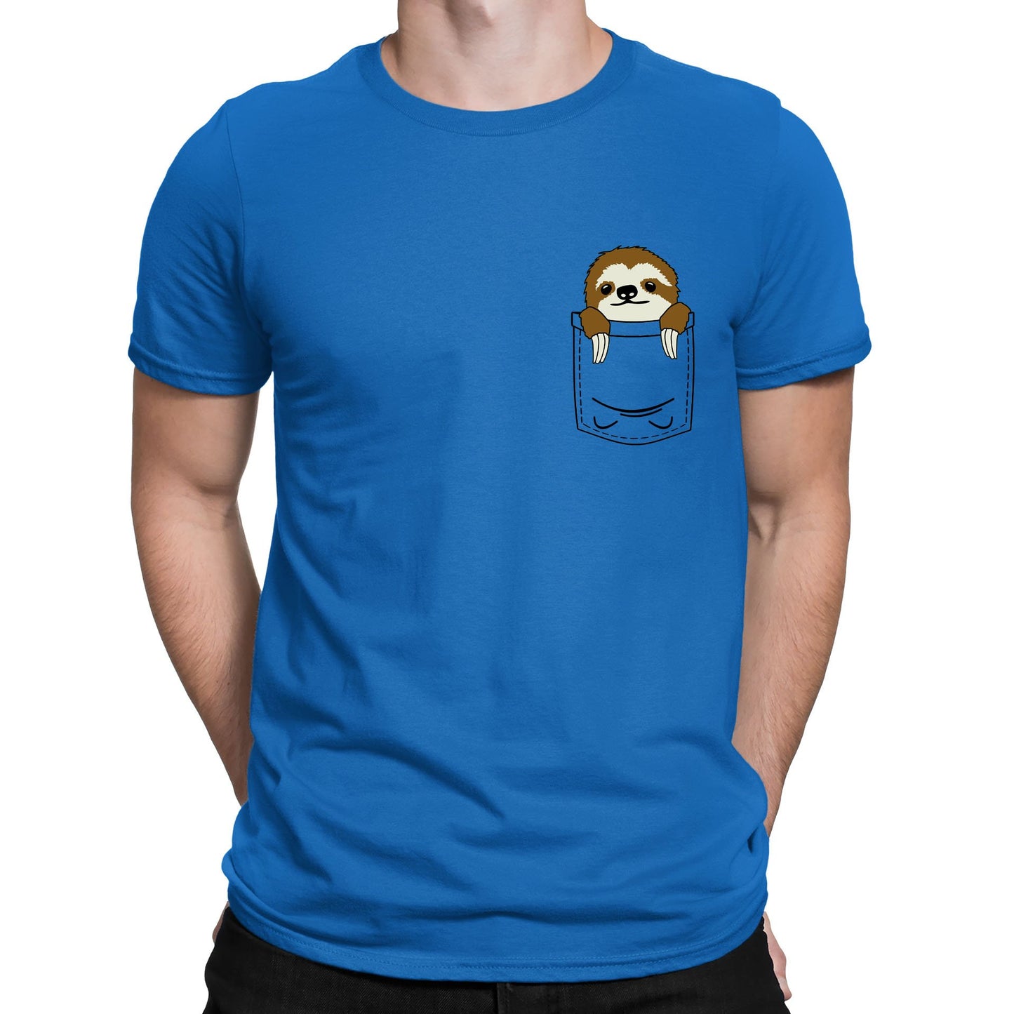 Sloth Pocket Print Mens T-shirt