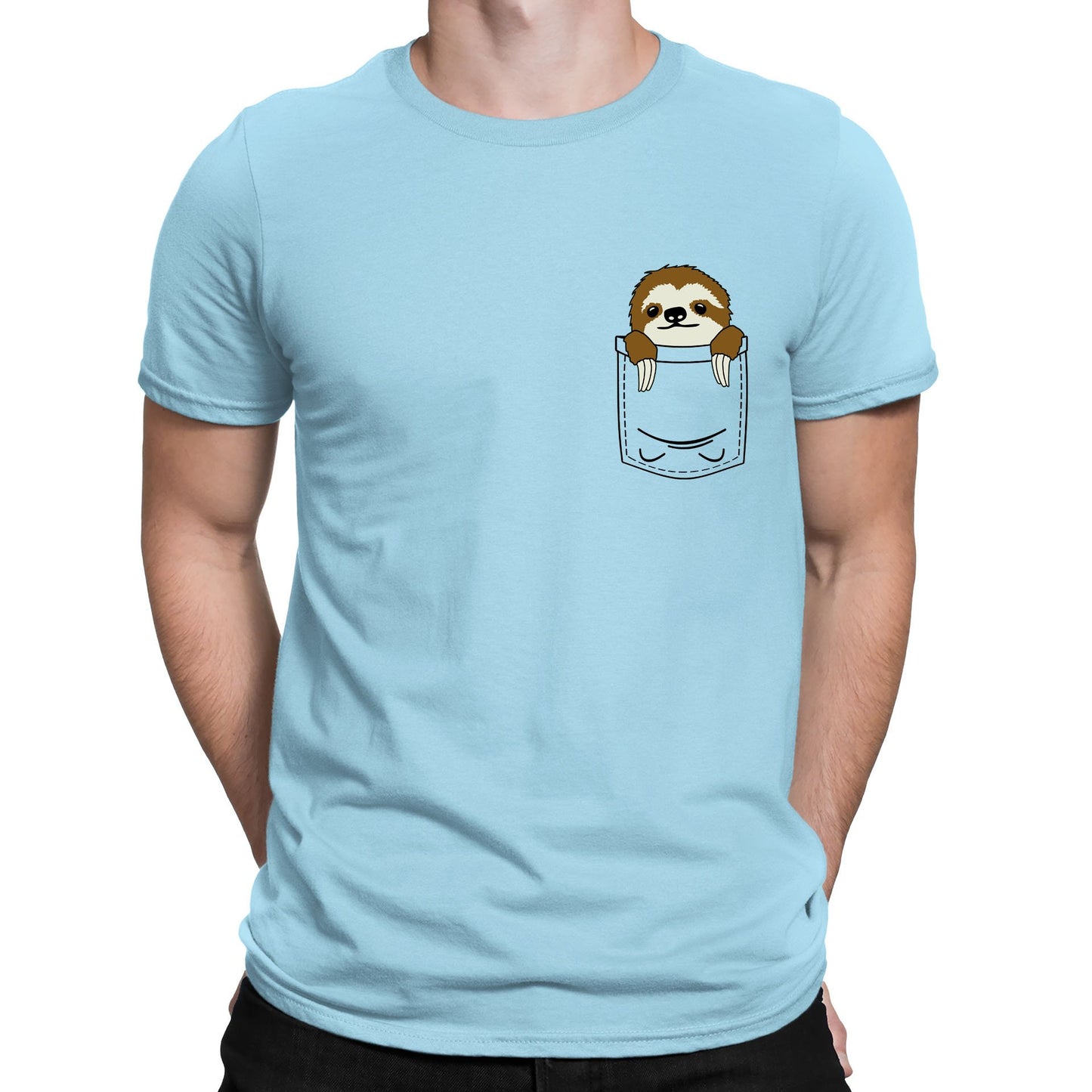 Sloth Pocket Print Mens T-shirt