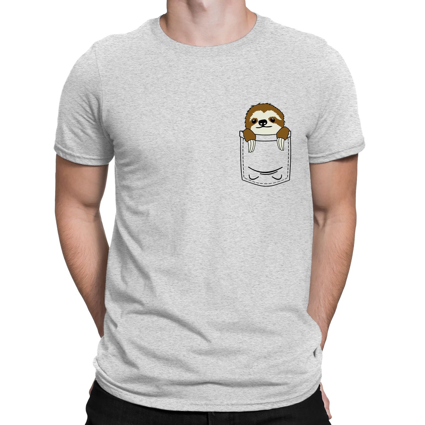 Sloth Pocket Print Mens T-shirt