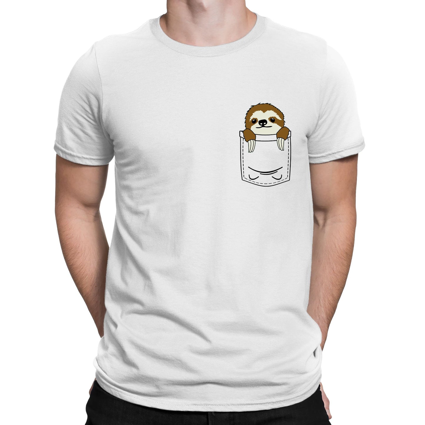 Sloth Pocket Print Mens T-shirt