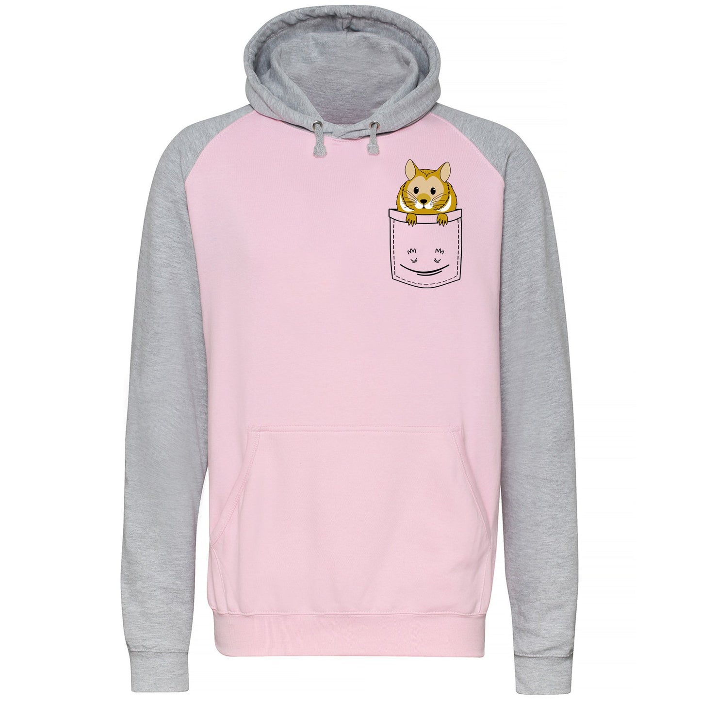 Hamster Pocket Print Baseball Hoodie