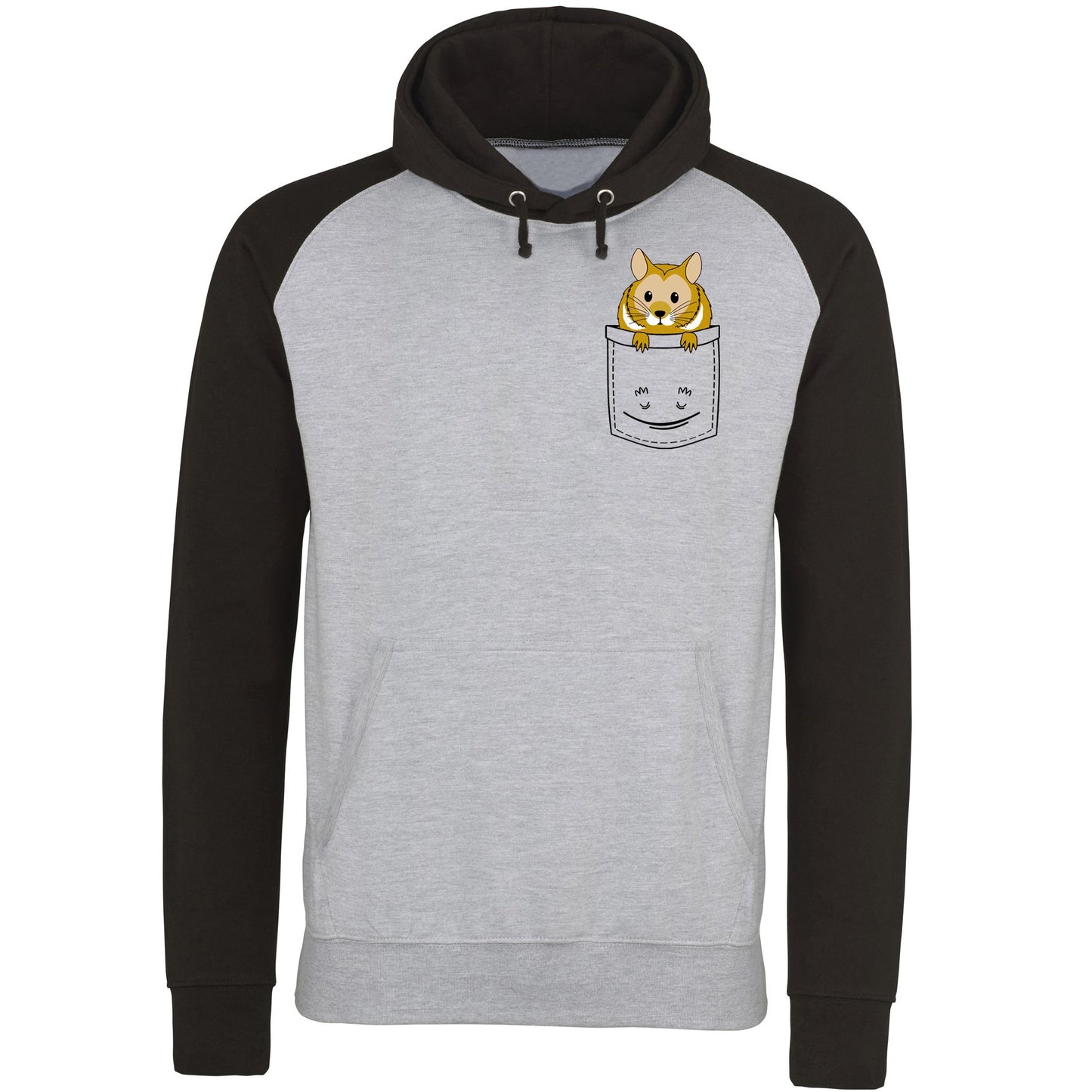 Hamster Pocket Print Baseball Hoodie