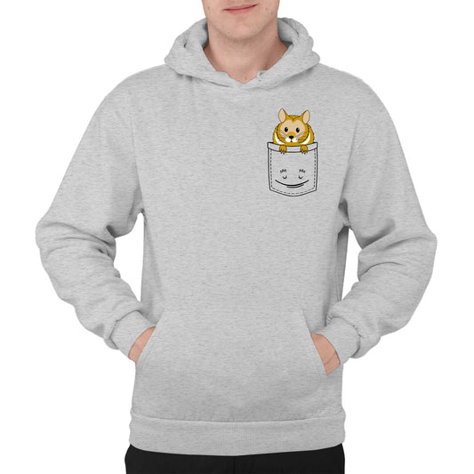 Hamster Pocket Print Mens Pullover Hoodie