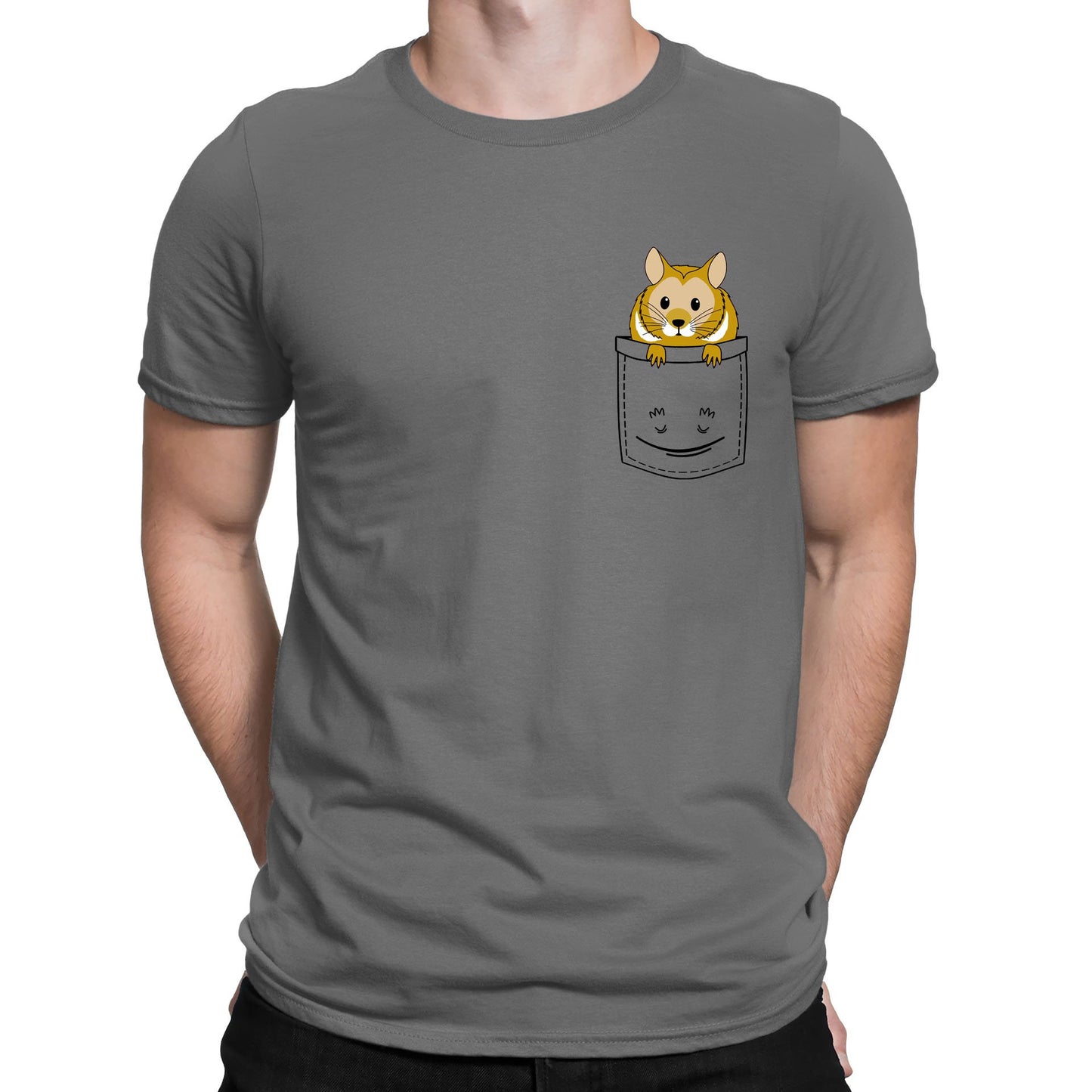 Hamster Pocket Print Mens T-shirt