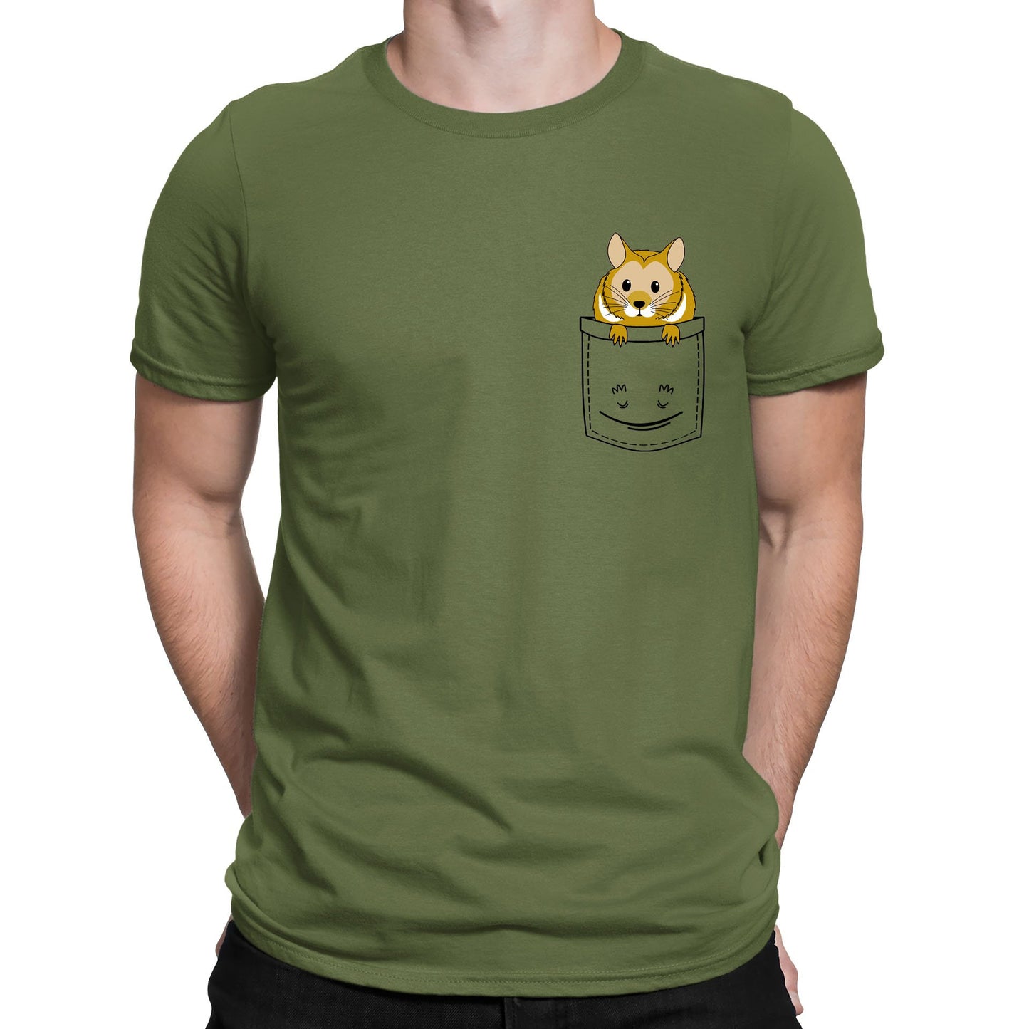 Hamster Pocket Print Mens T-shirt