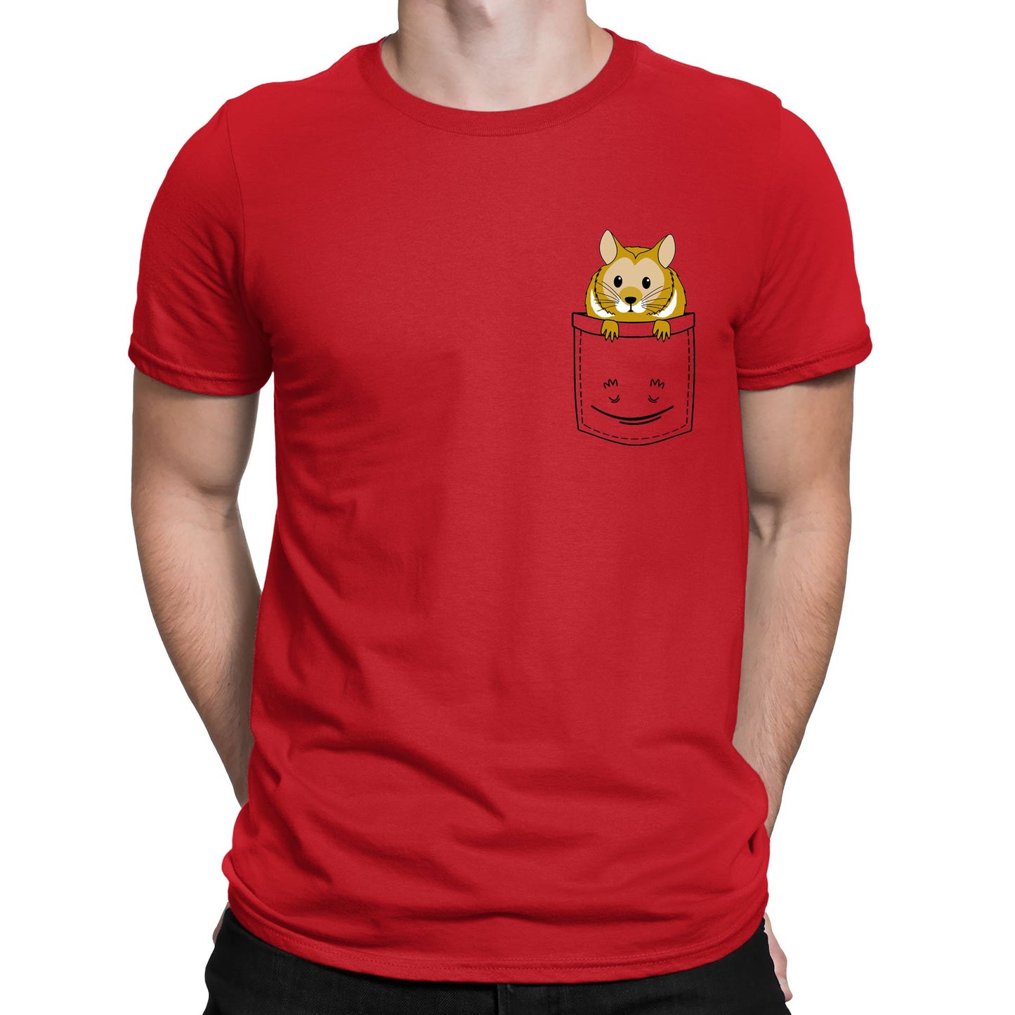 Hamster Pocket Print Mens T-shirt