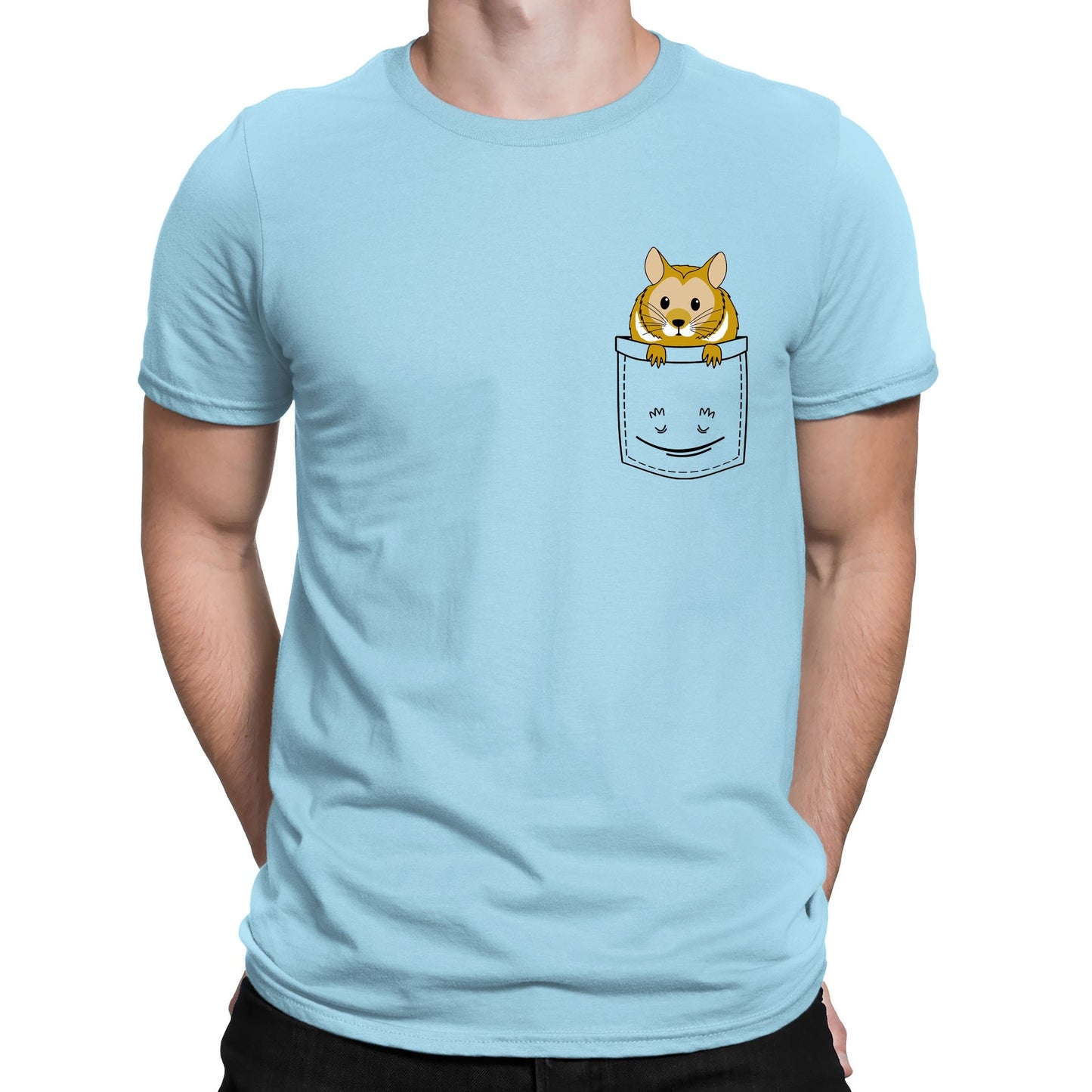 Hamster Pocket Print Mens T-shirt