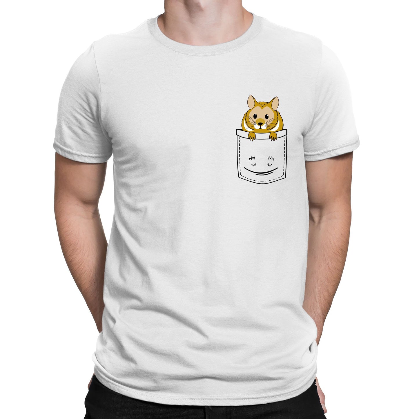 Hamster Pocket Print Mens T-shirt