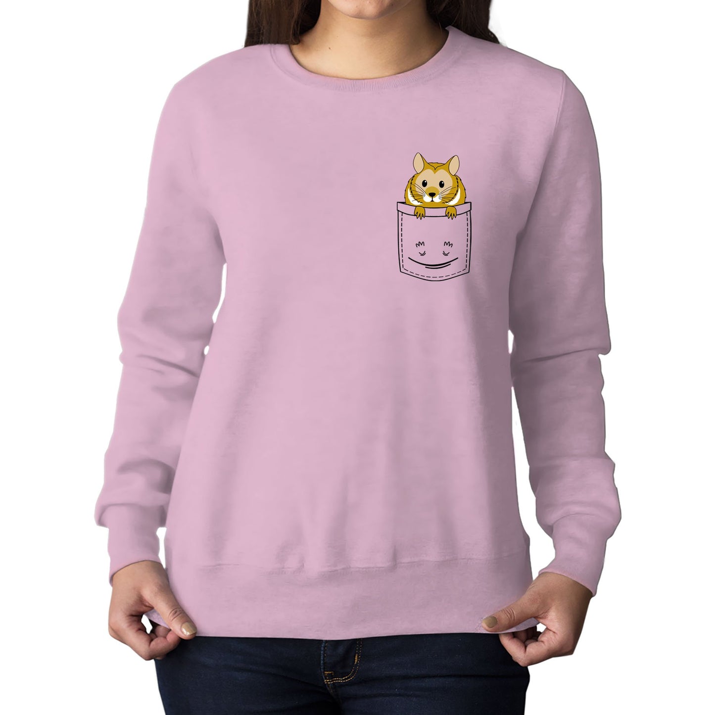 Hamster Pocket Print Womens Sweatshirt